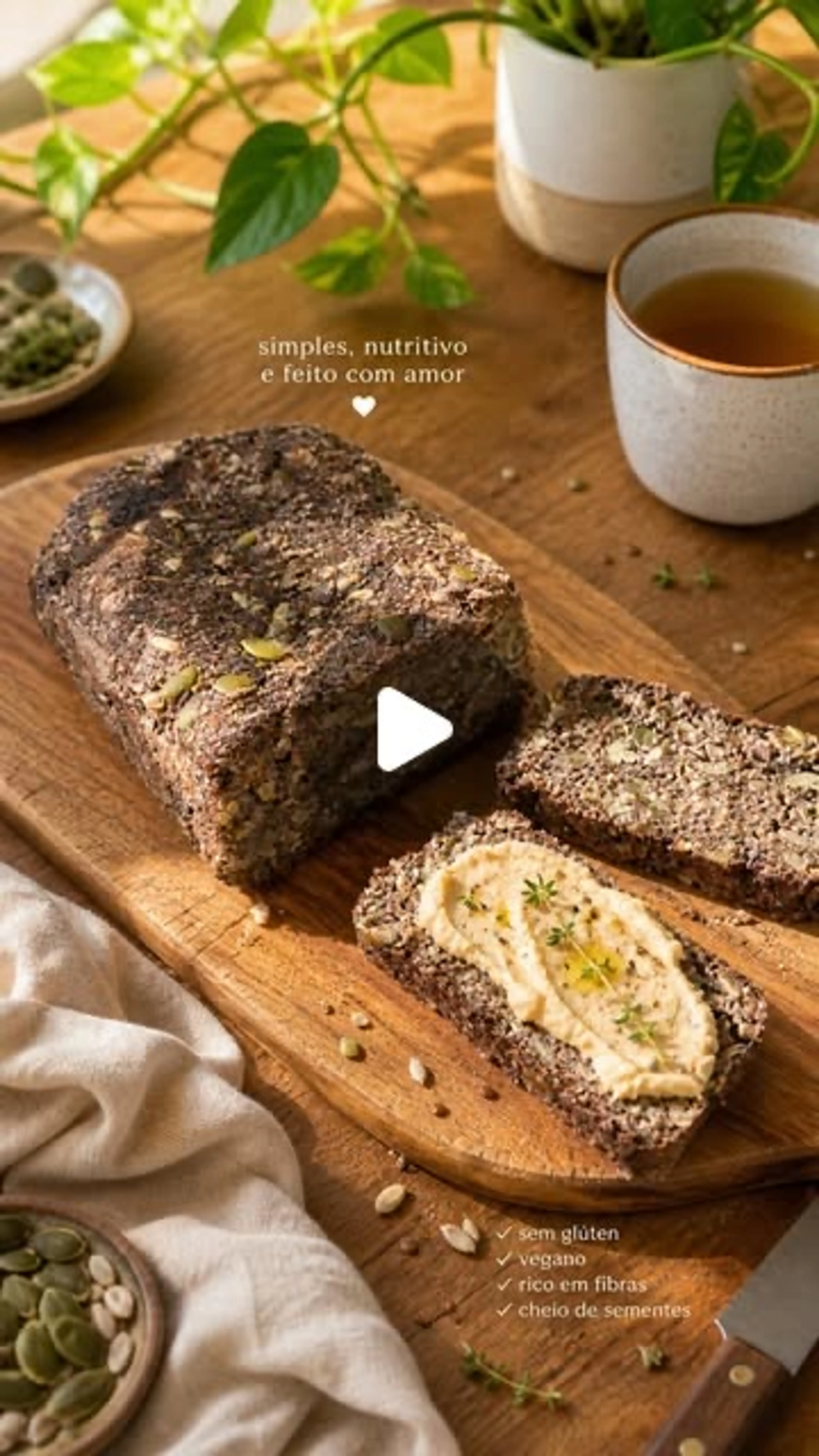Pão De Sementes (vegano, Sem Glúten