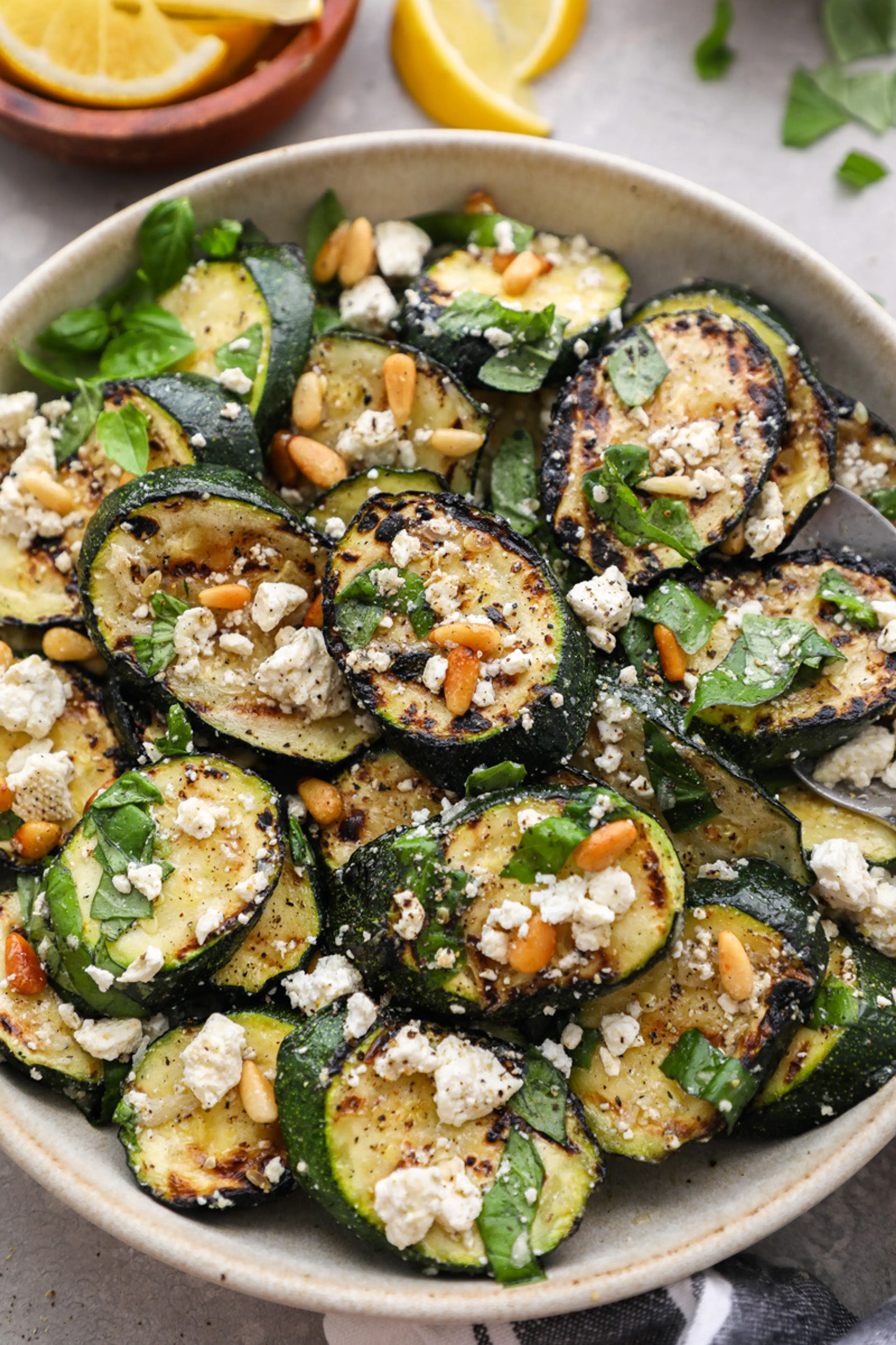 Grilled Zucchini with Feta & Basil