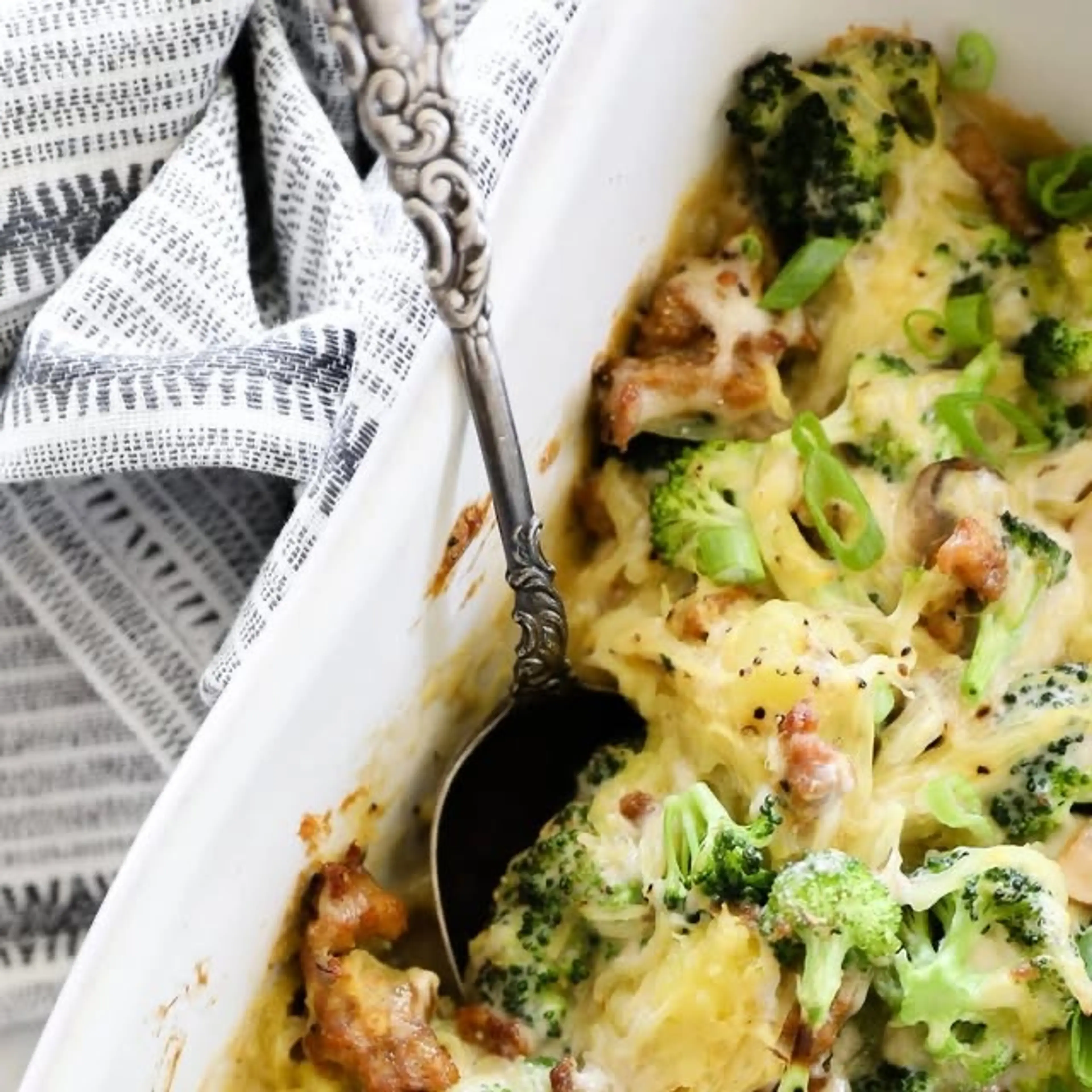 Creamy Garlic Spaghetti Squash Casserole