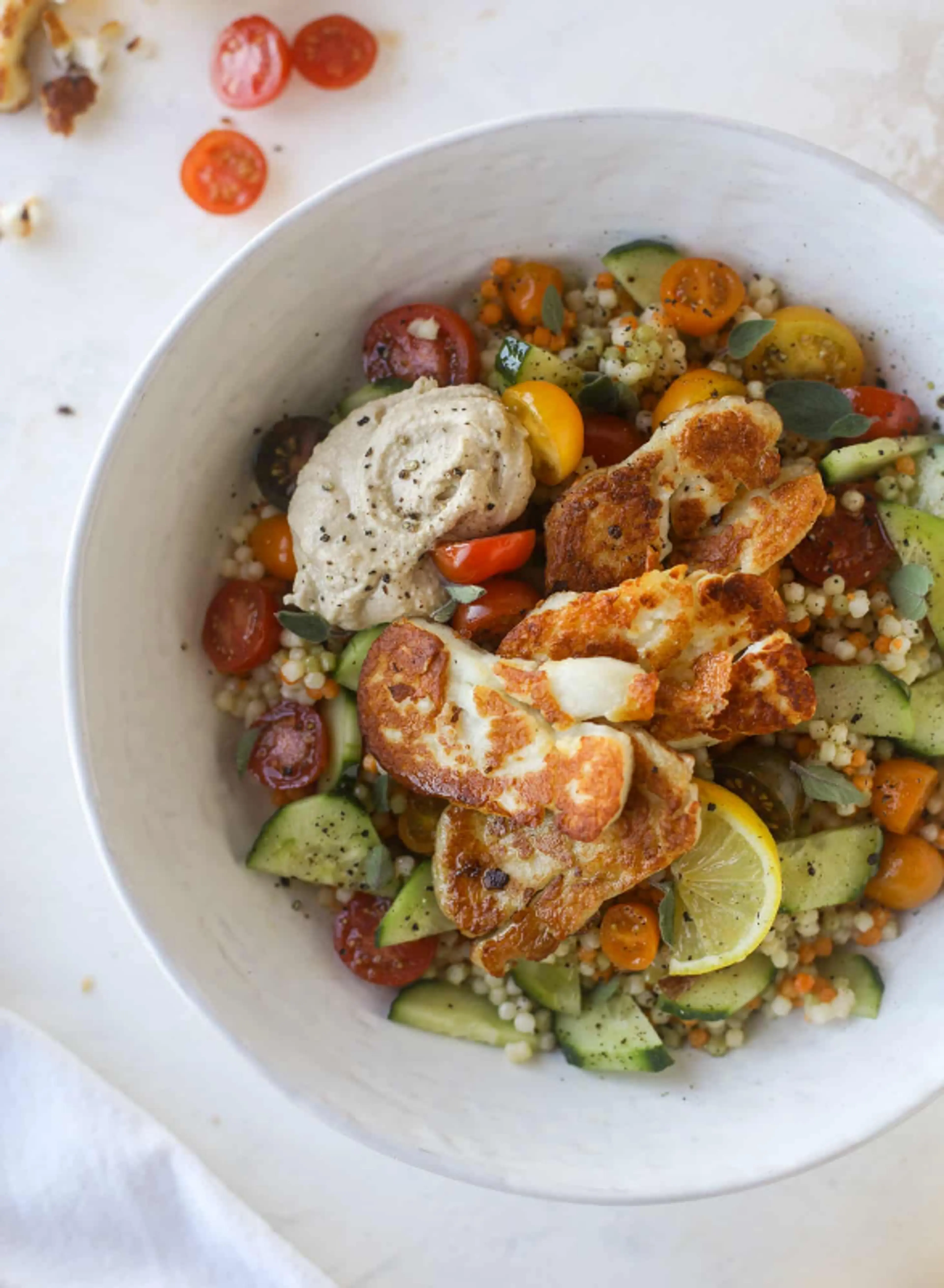 Halloumi Hummus Bowls