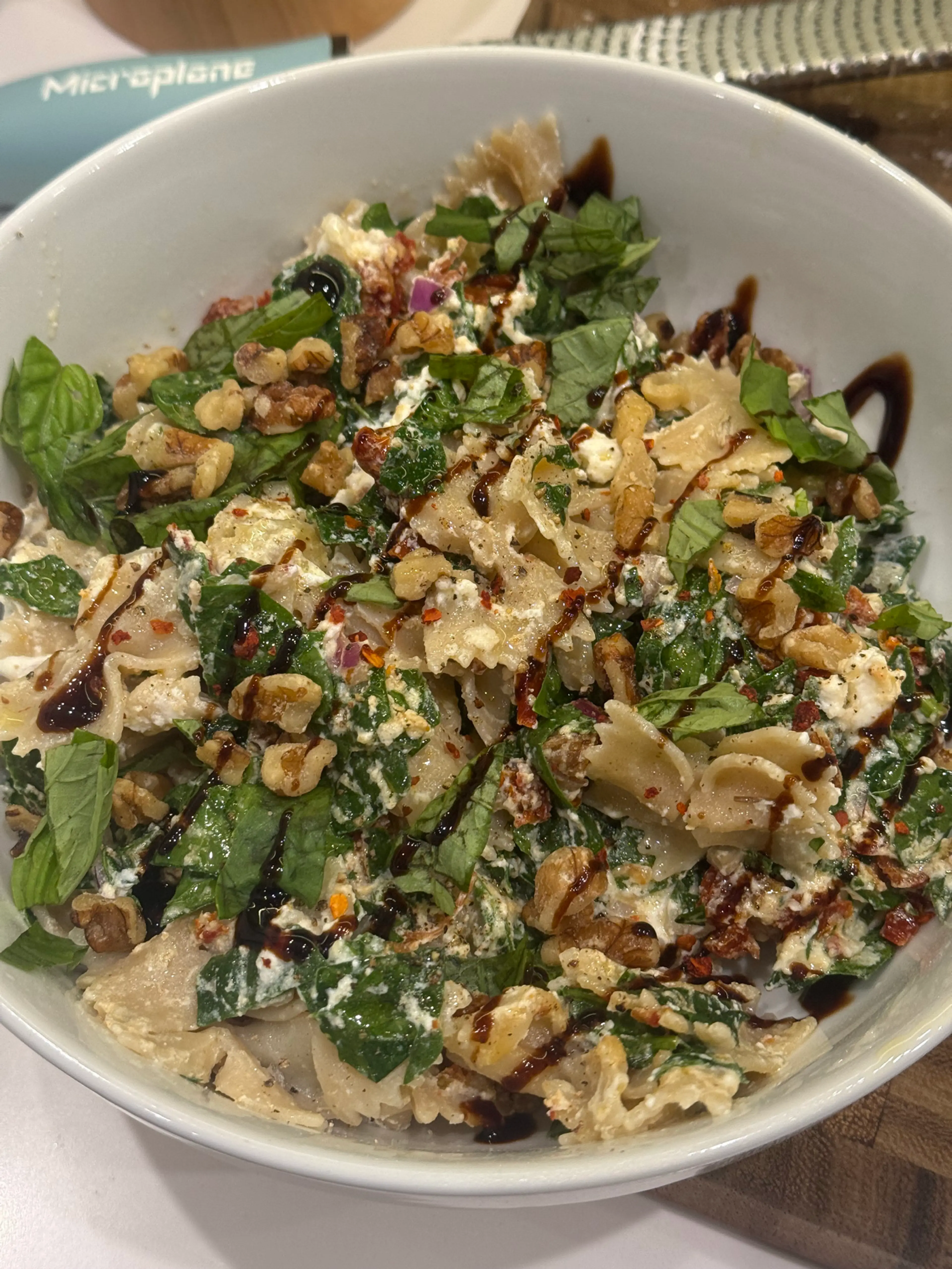 Sun-dried Tomato Spinach Ricotta Pasta Salad