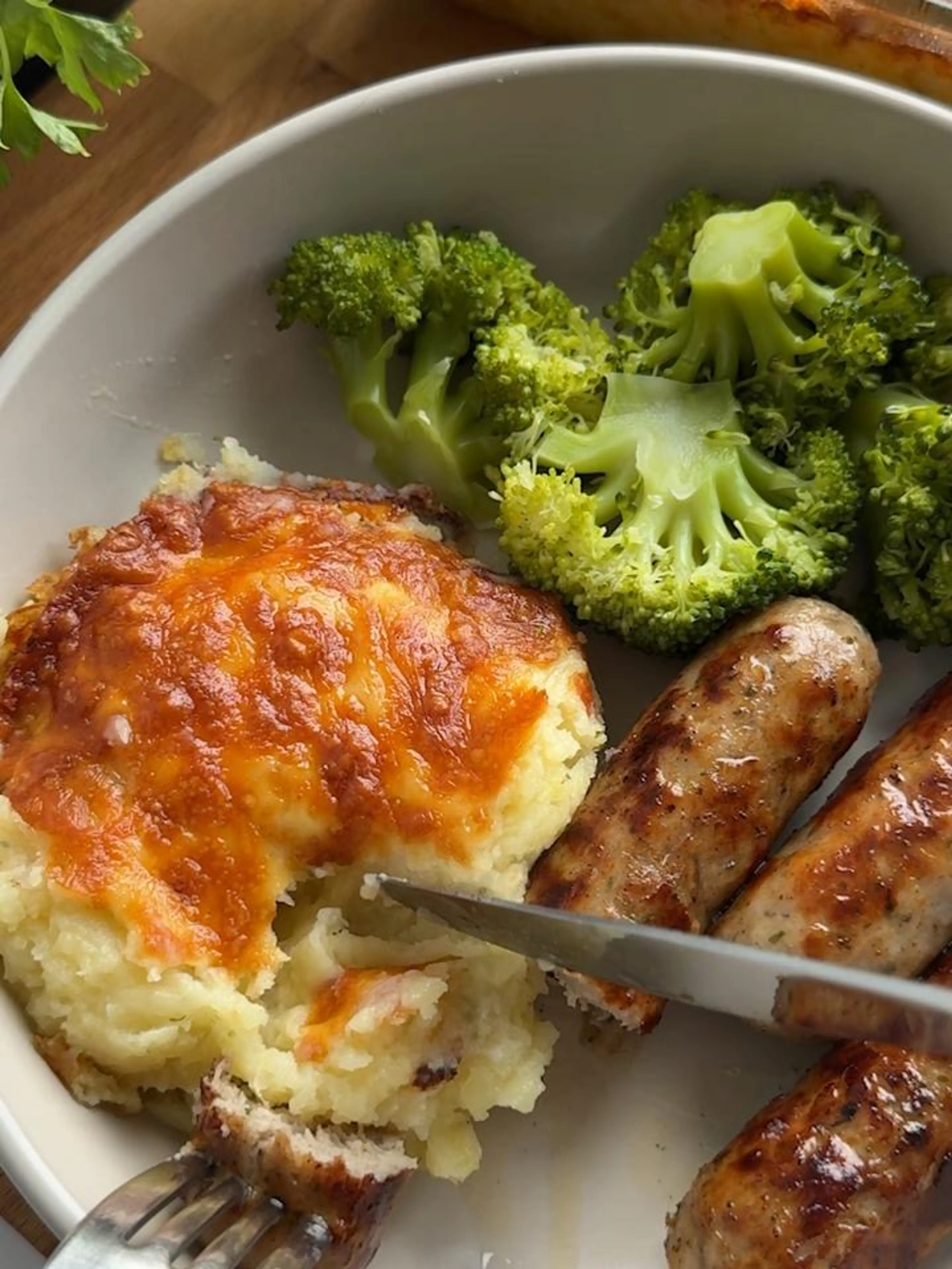 Cheesy Garlic Mashed Potato Bake