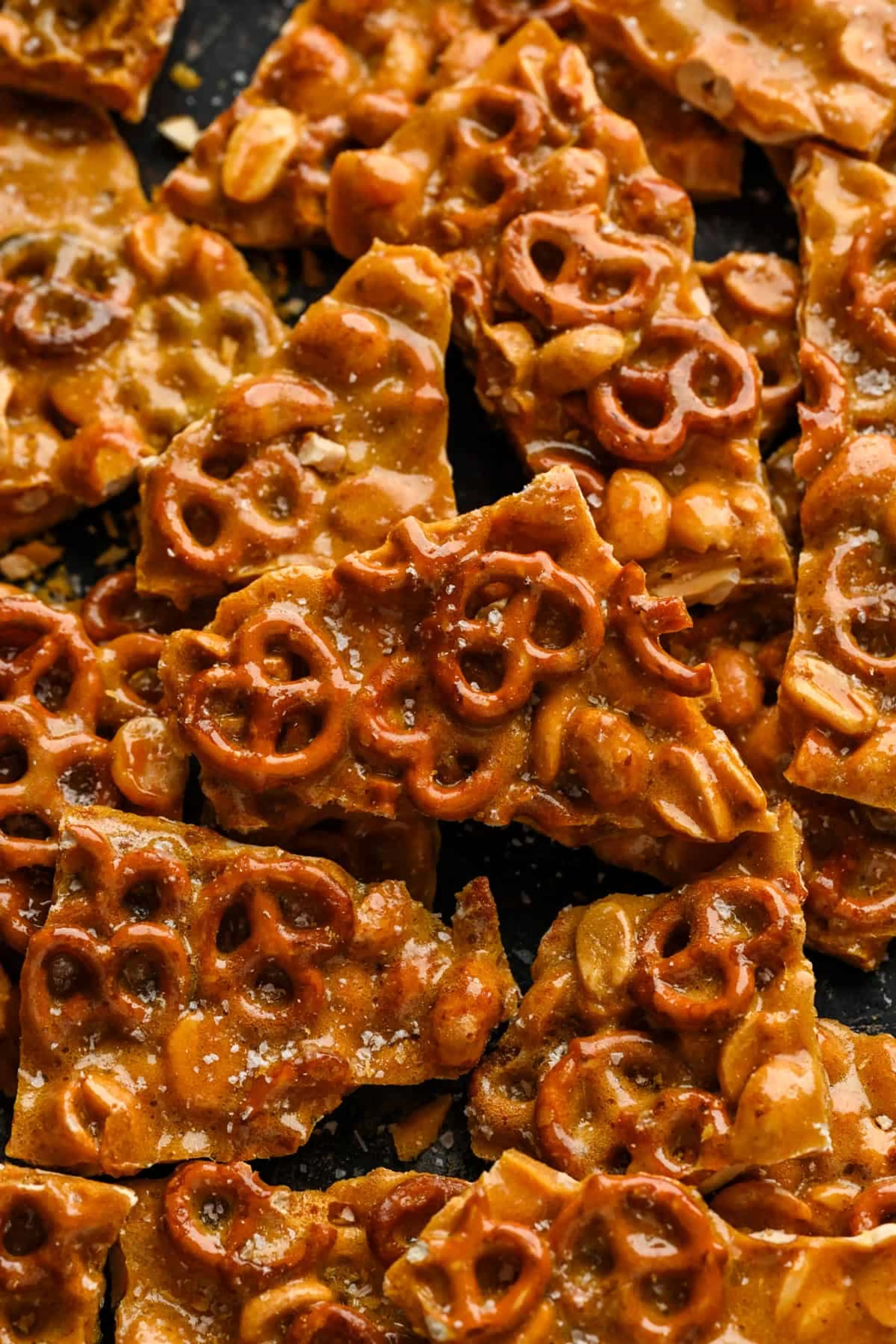 Pretzel Peanut Brittle (no corn syrup)