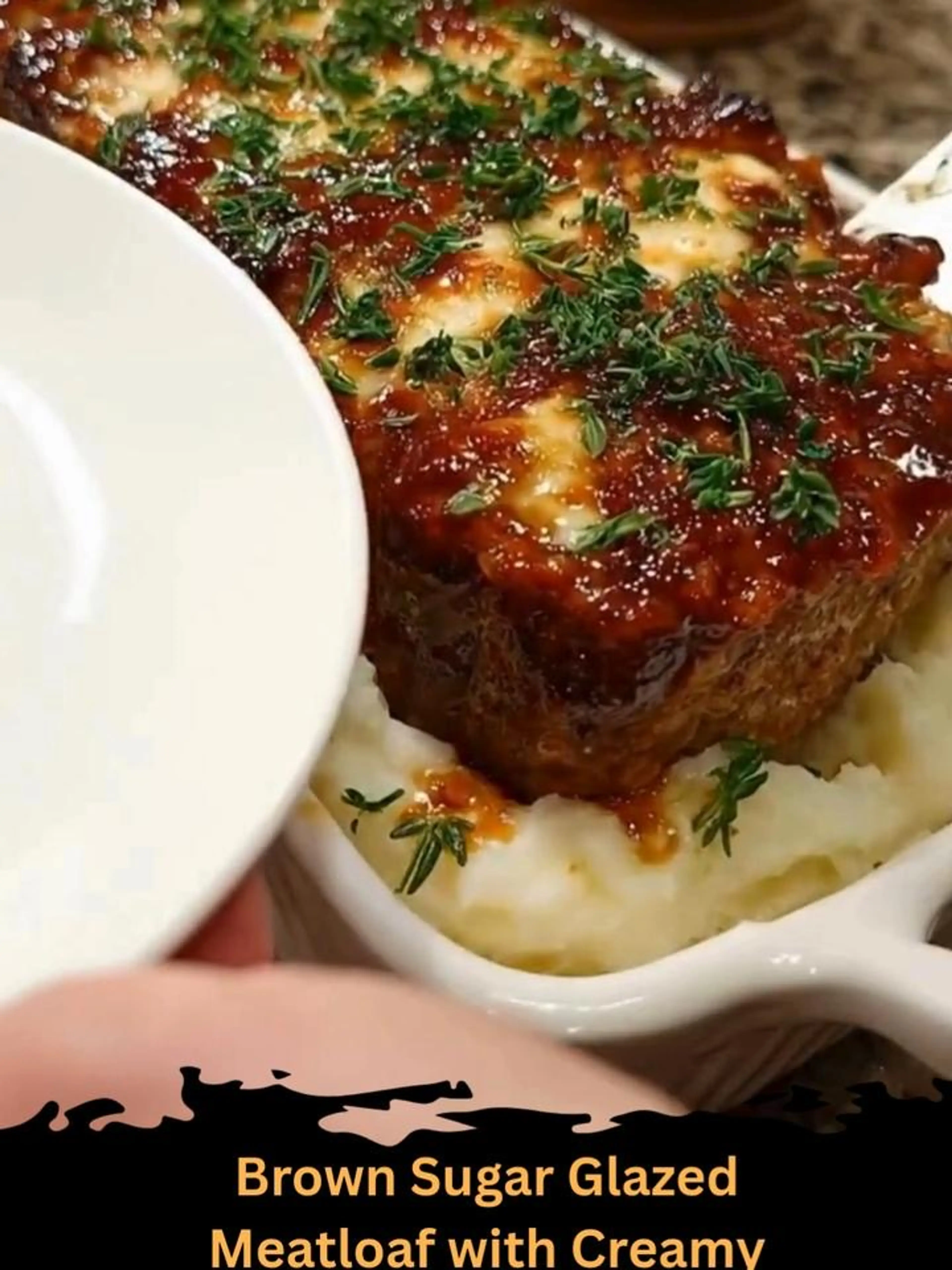 Brown Sugar Glazed Meatloaf with Creamy Mashed Potatoes