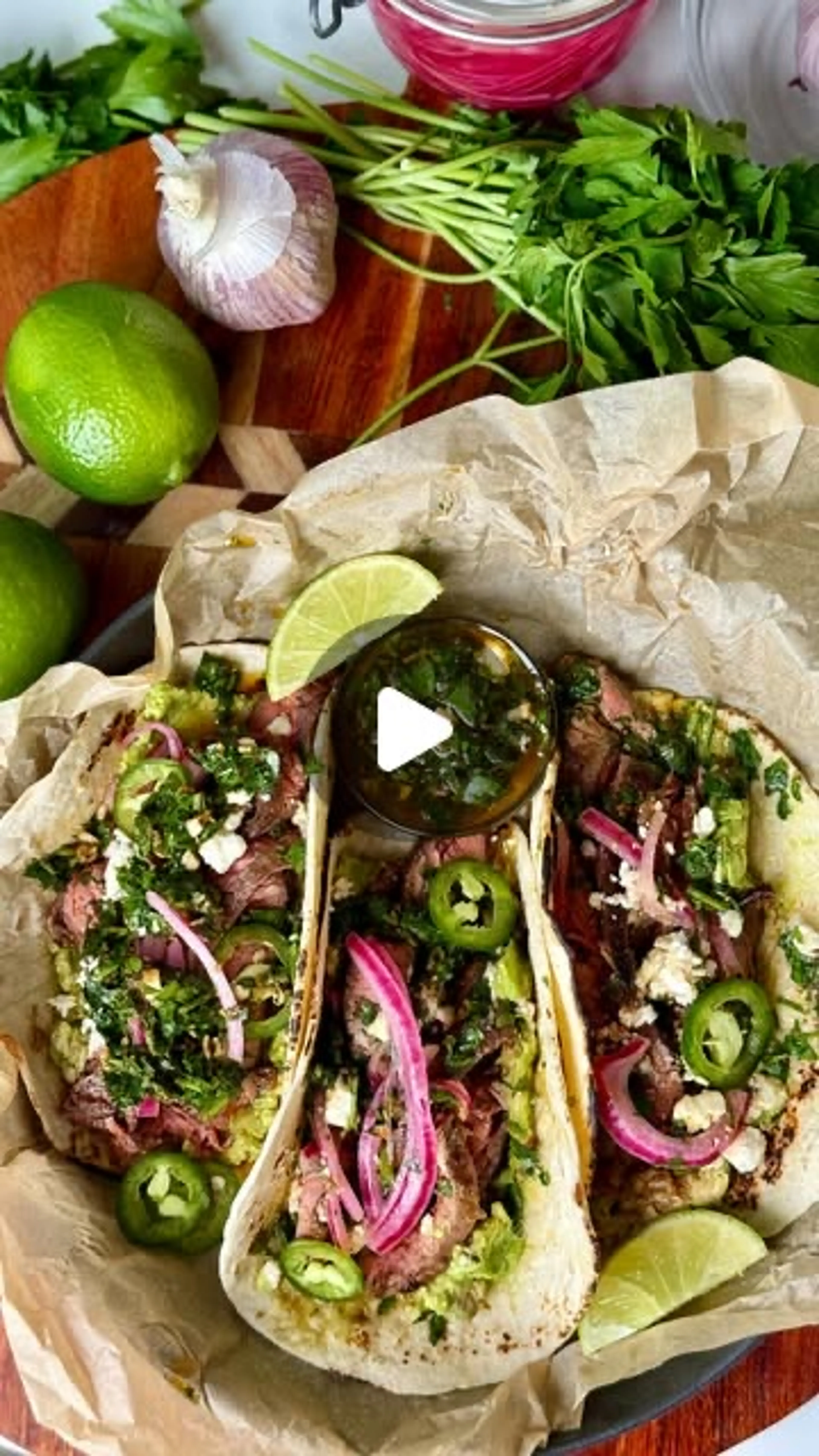 Steak Tacos W Chimichurri