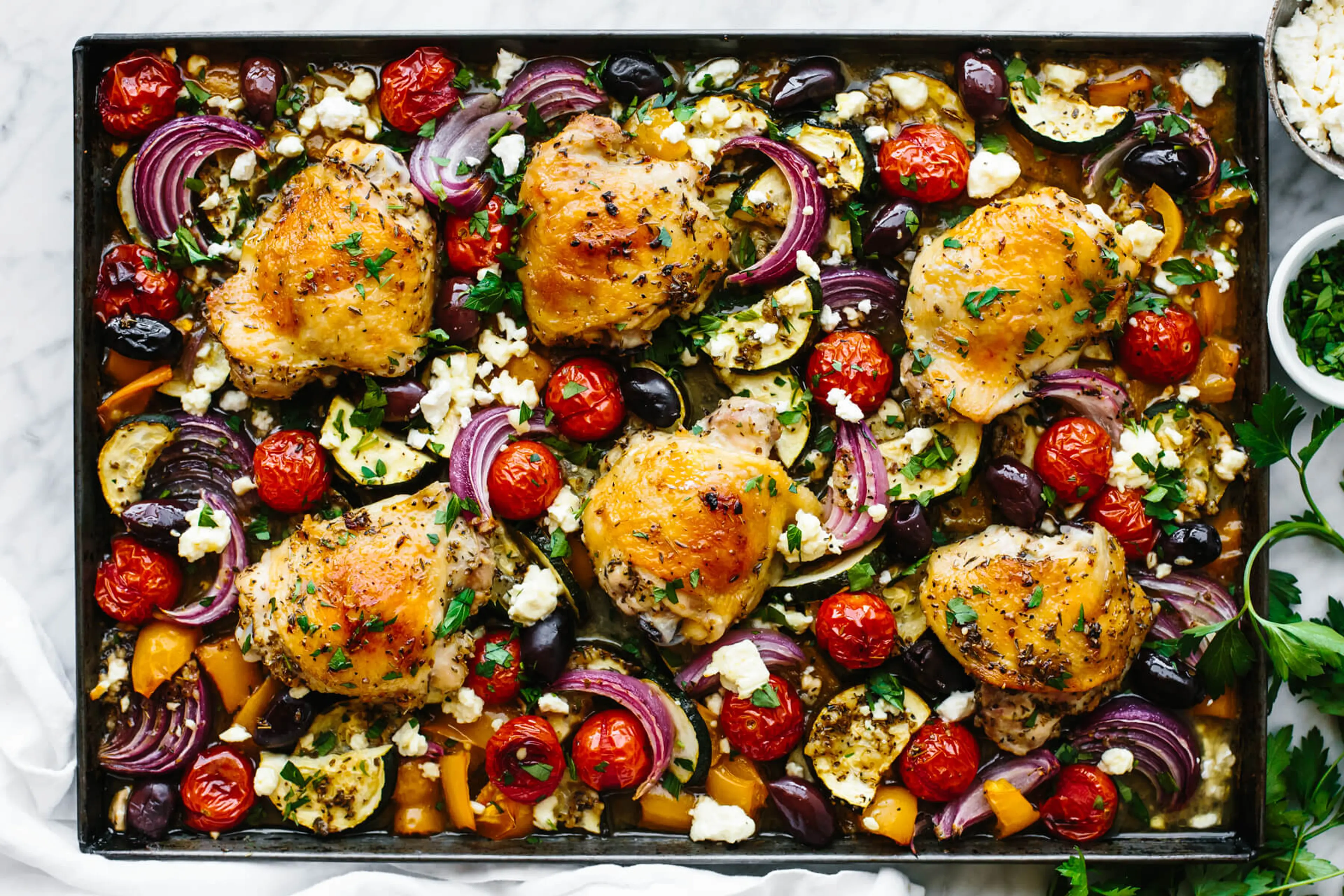 Greek Sheet Pan Chicken Dinner