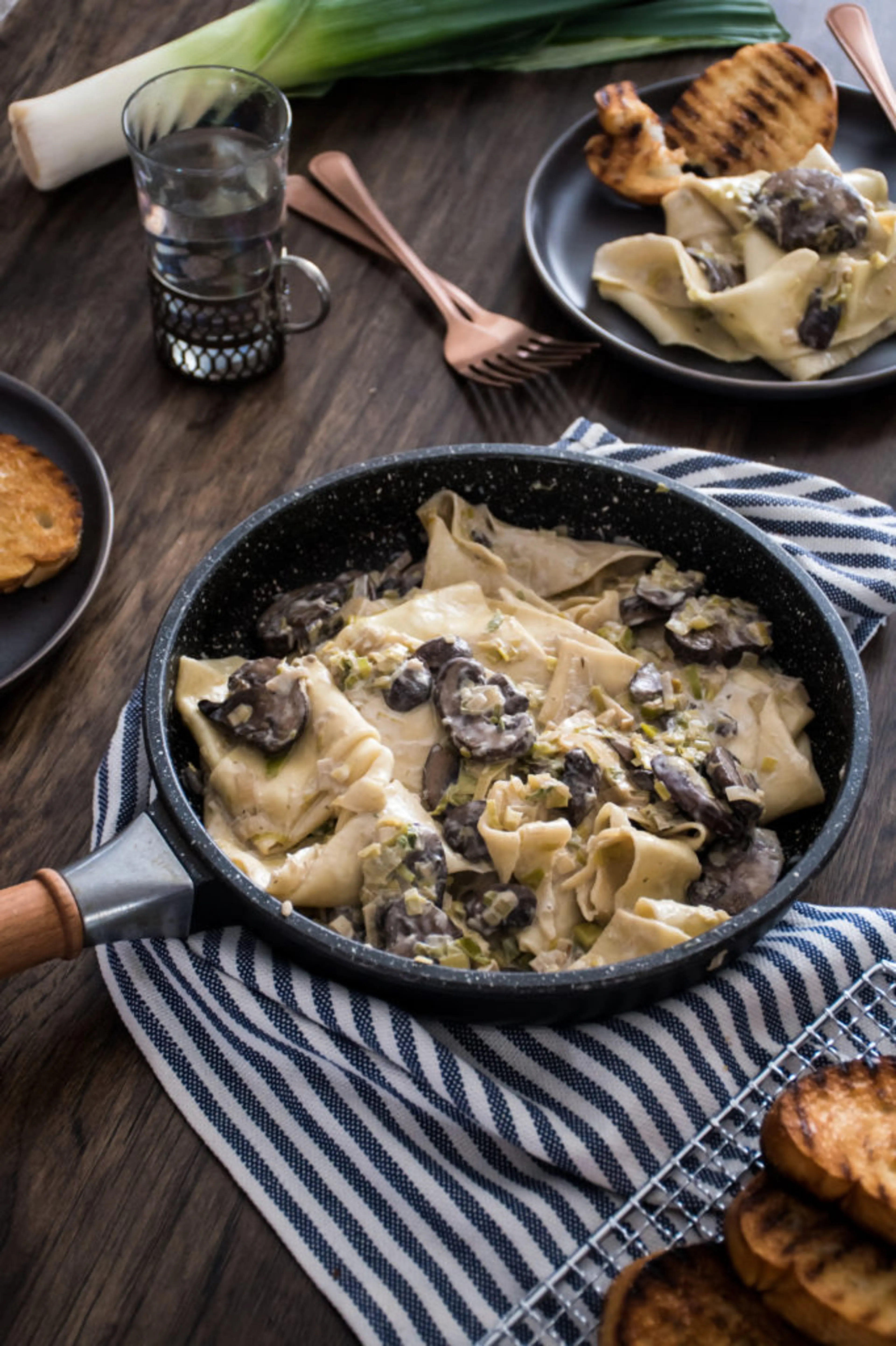 Mushroom and Leek Pasta with Tarragon