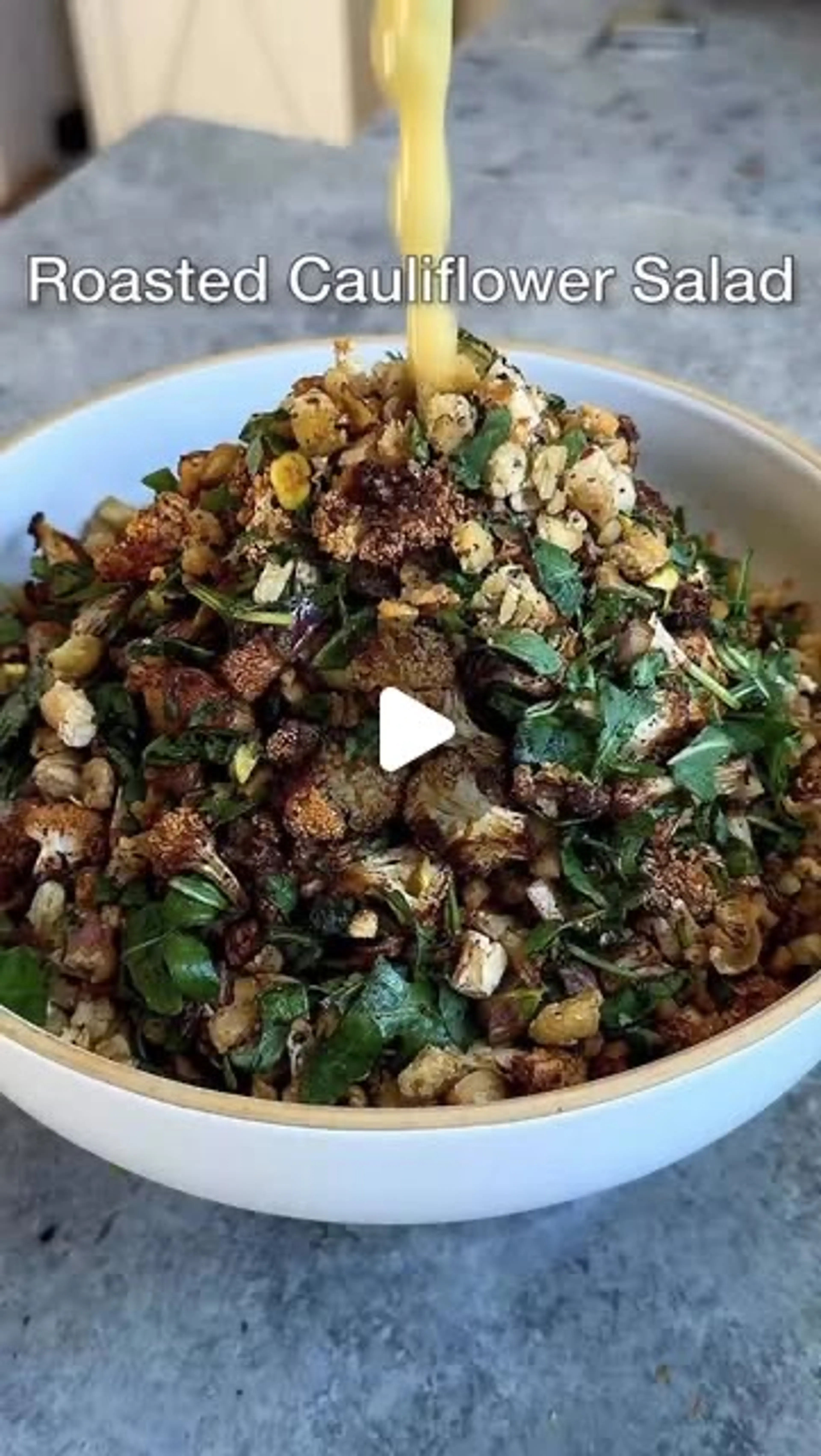 Roasted Cauliflower Salad with Crispy White Bean Crumble! Cr