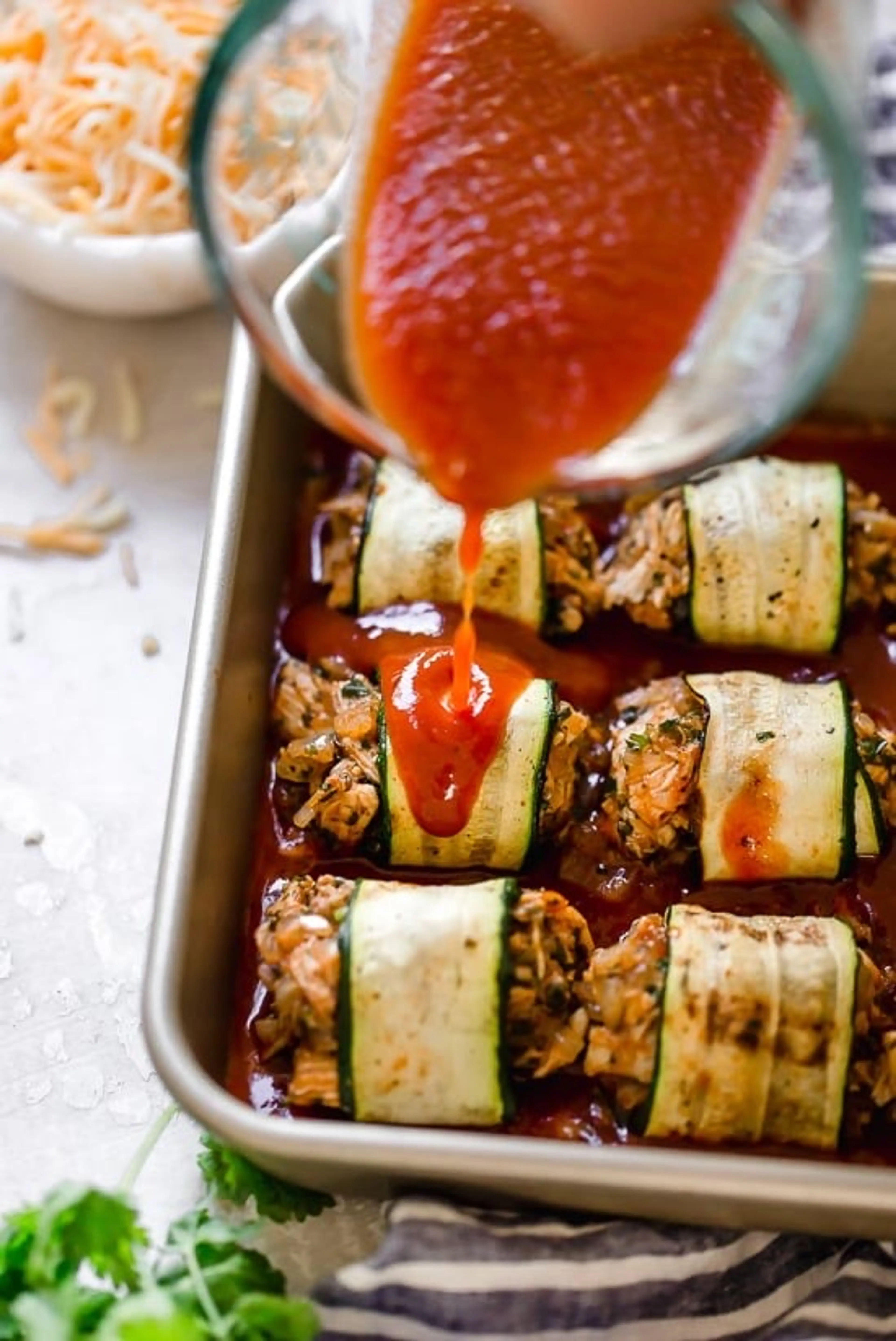 Low-Carb Zucchini Enchilada Roll Ups