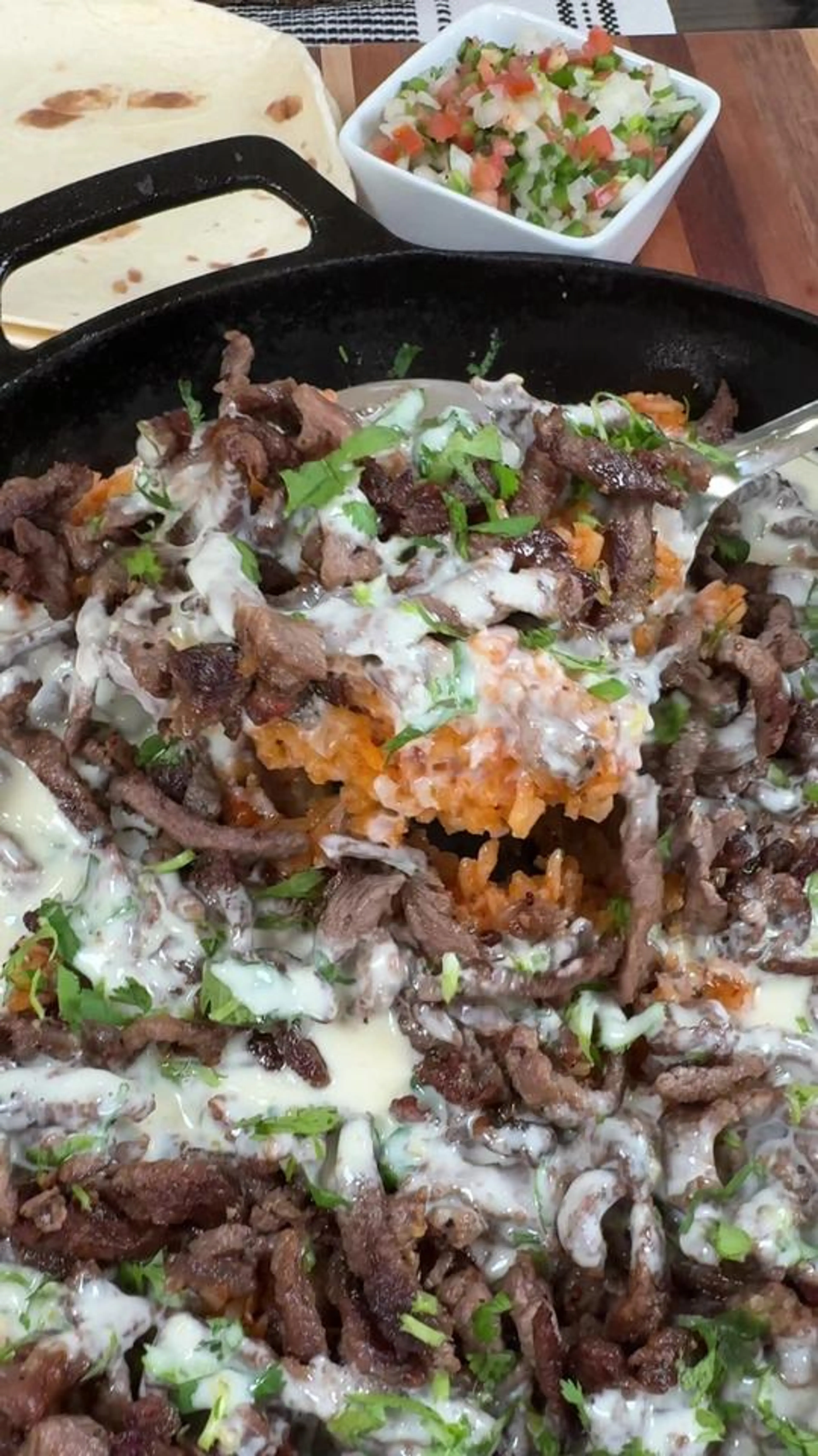 Steak, Cheese, and Rice Is an Easy and Delicious Dinner