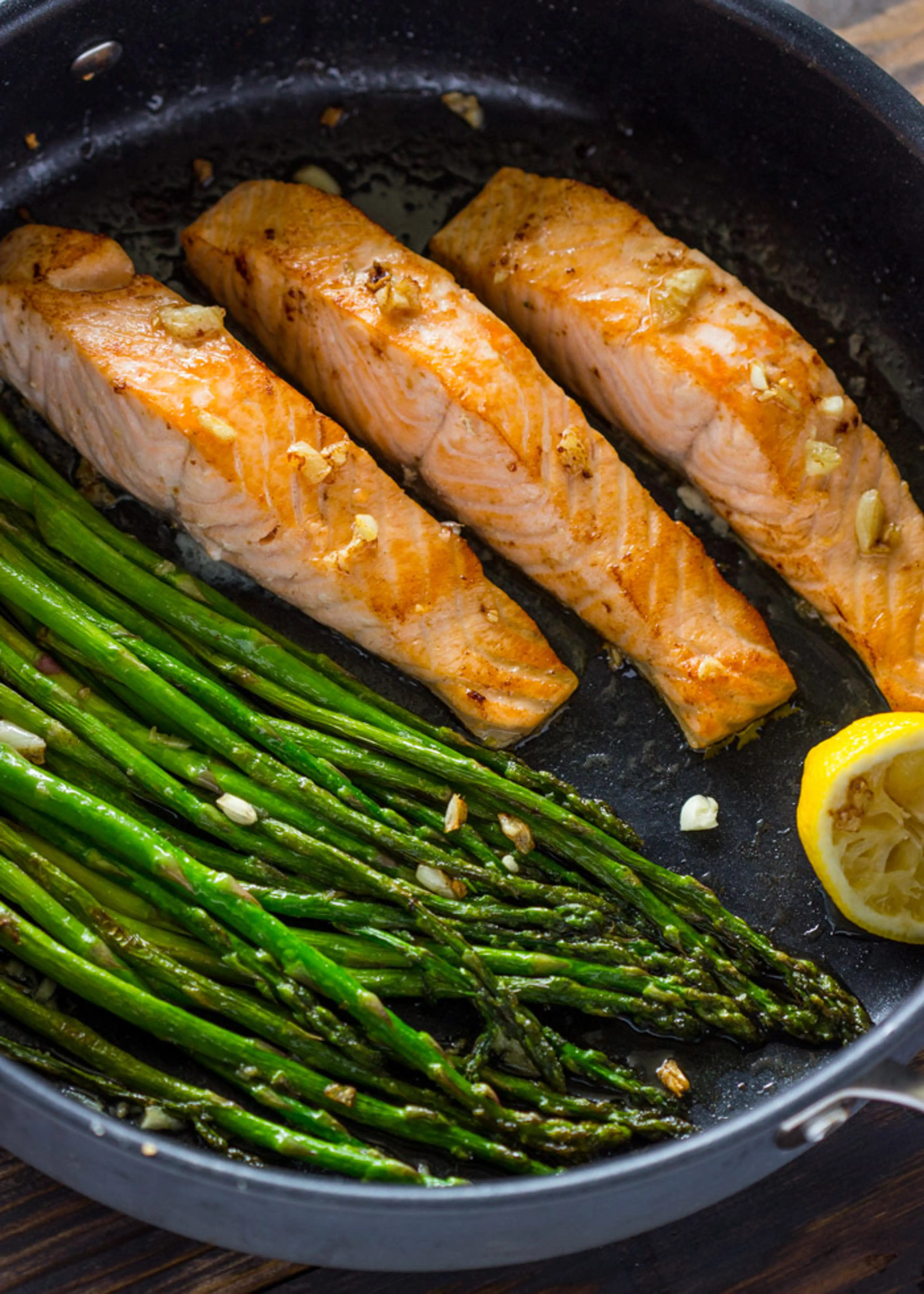 One Pan Lemon Garlic Salmon and Asparagus