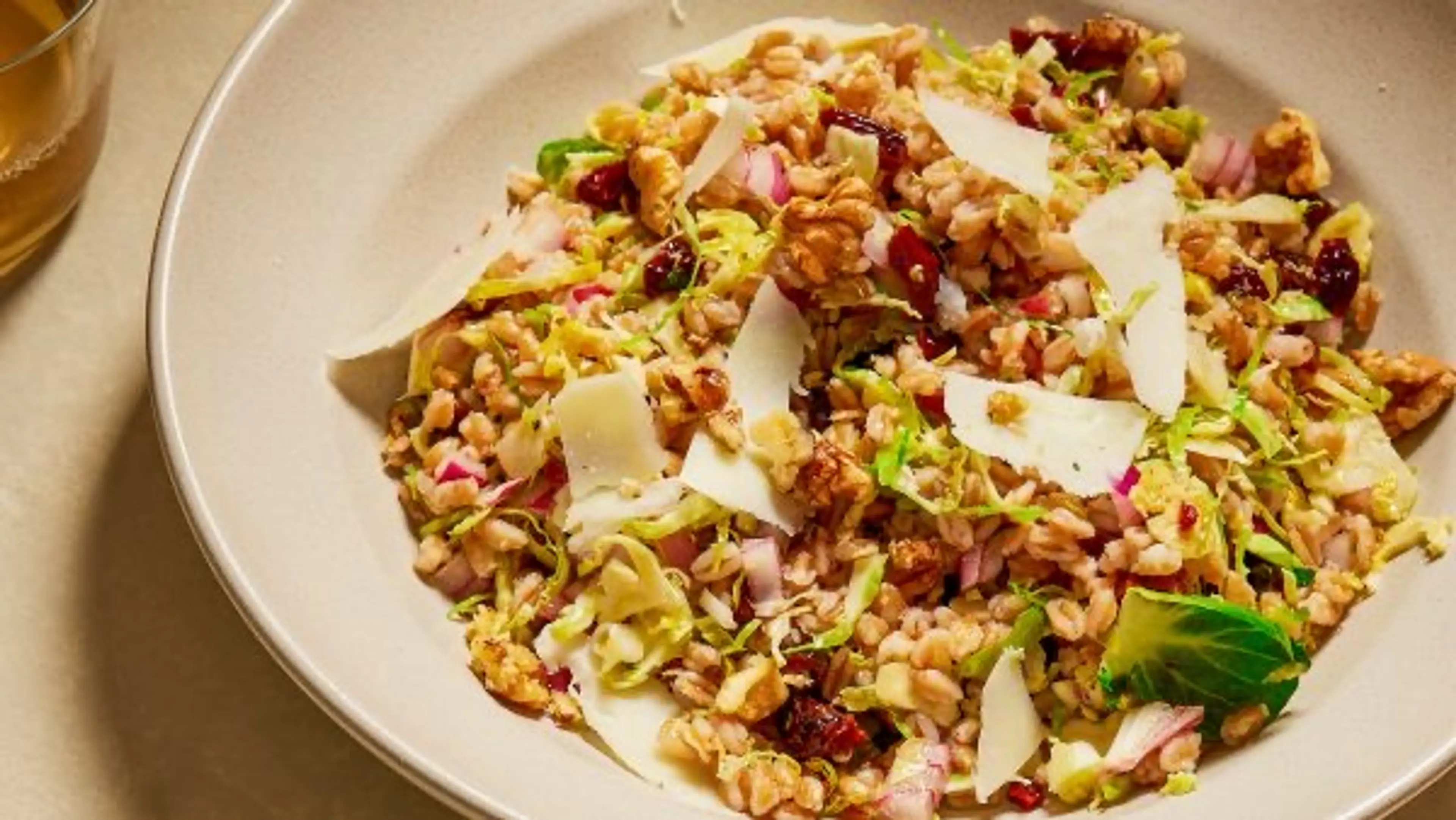 Farro and Brussels Sprouts Salad with Manchego