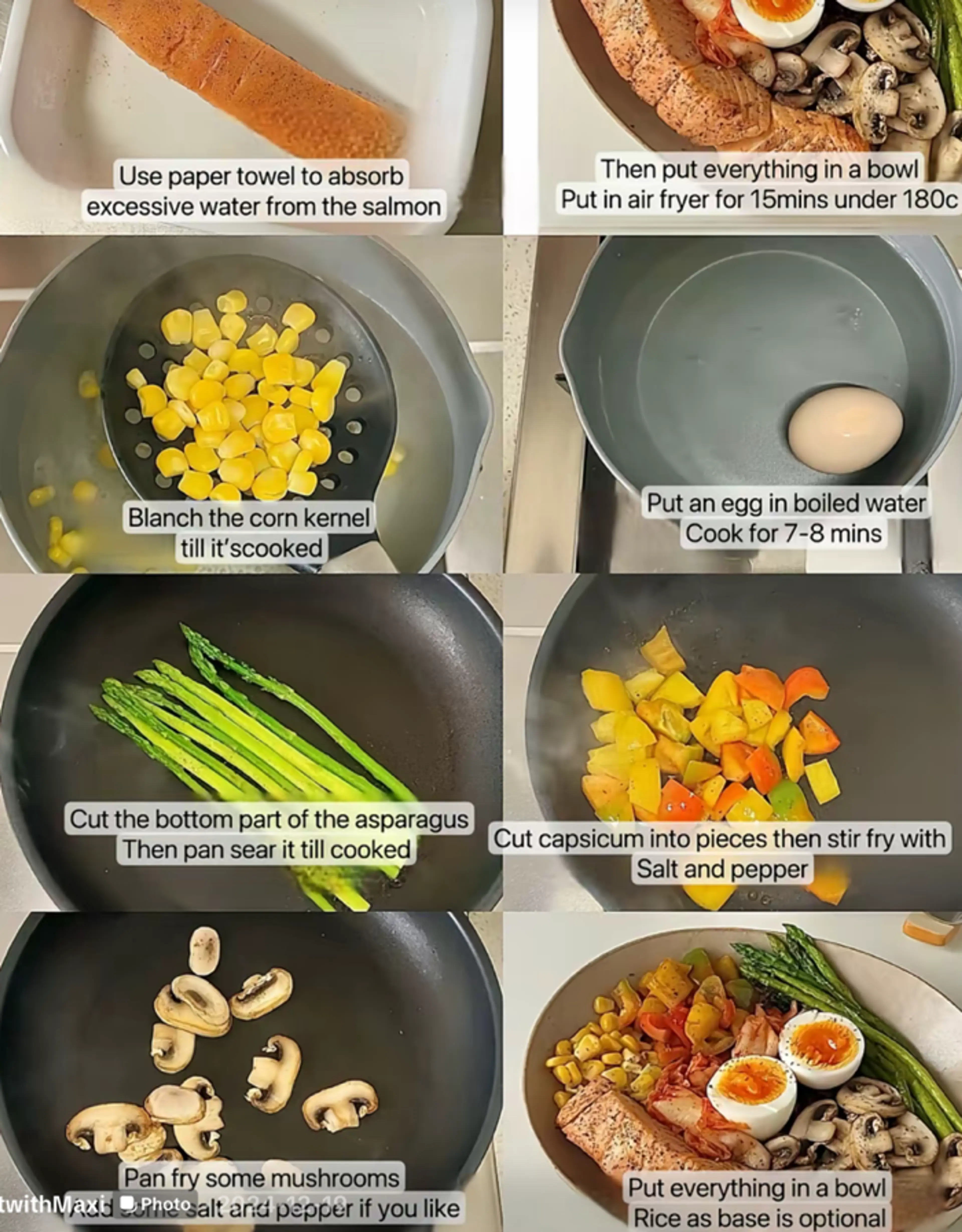 Salmon veggie energy bowl