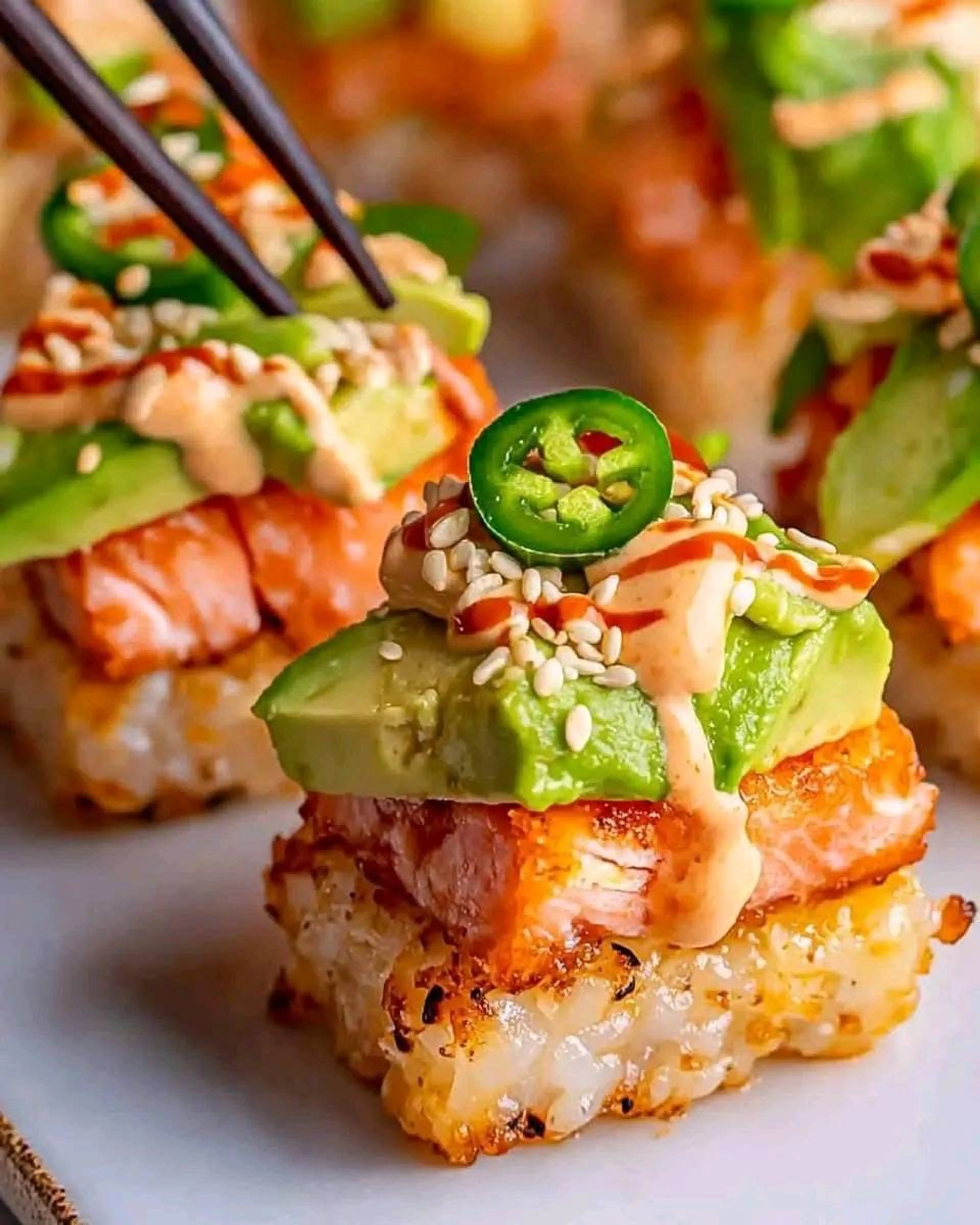 Crispy Rice Spicy Salmon