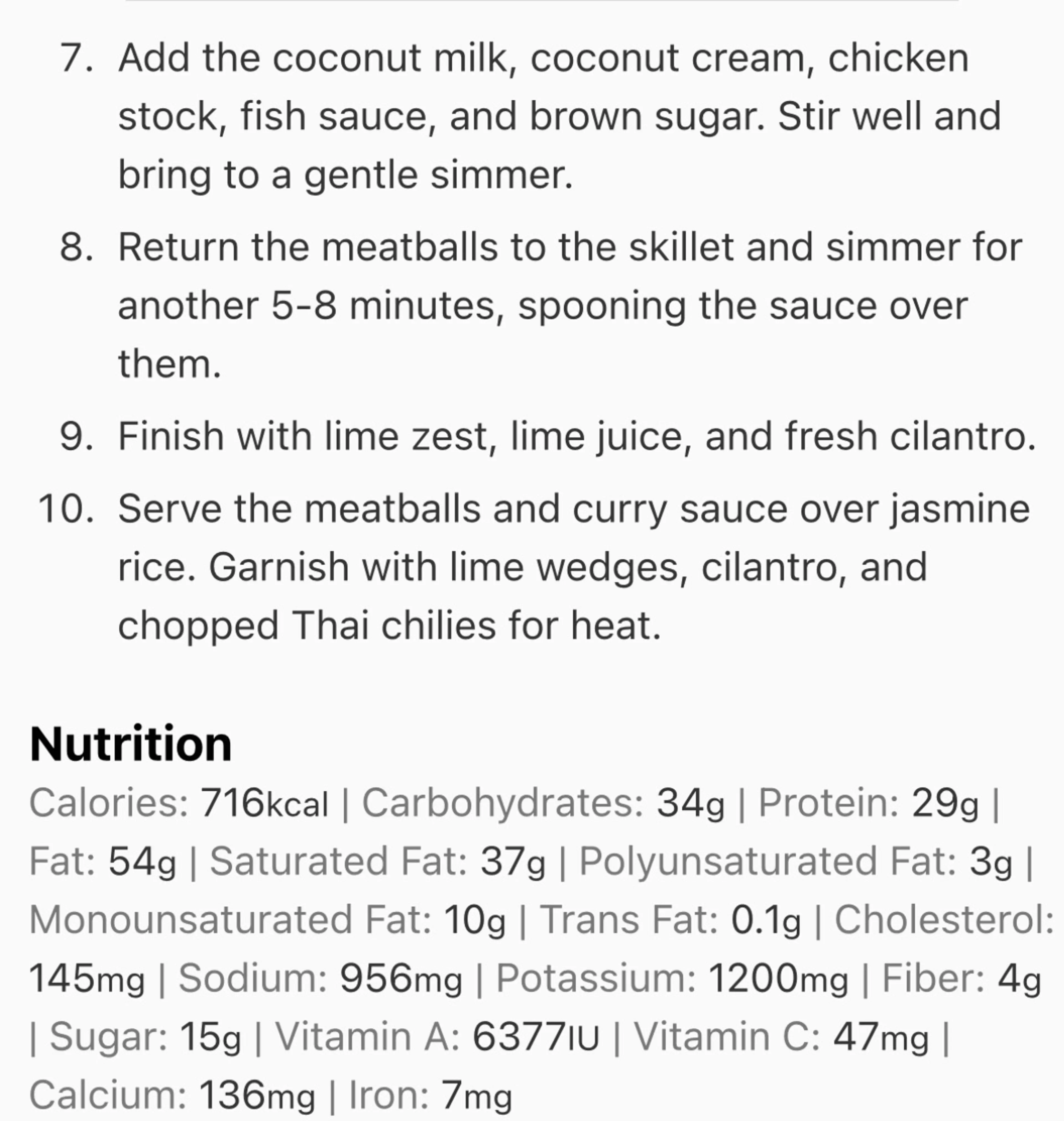 Thai-Inspired Coconut Curry Chicken Meatballs