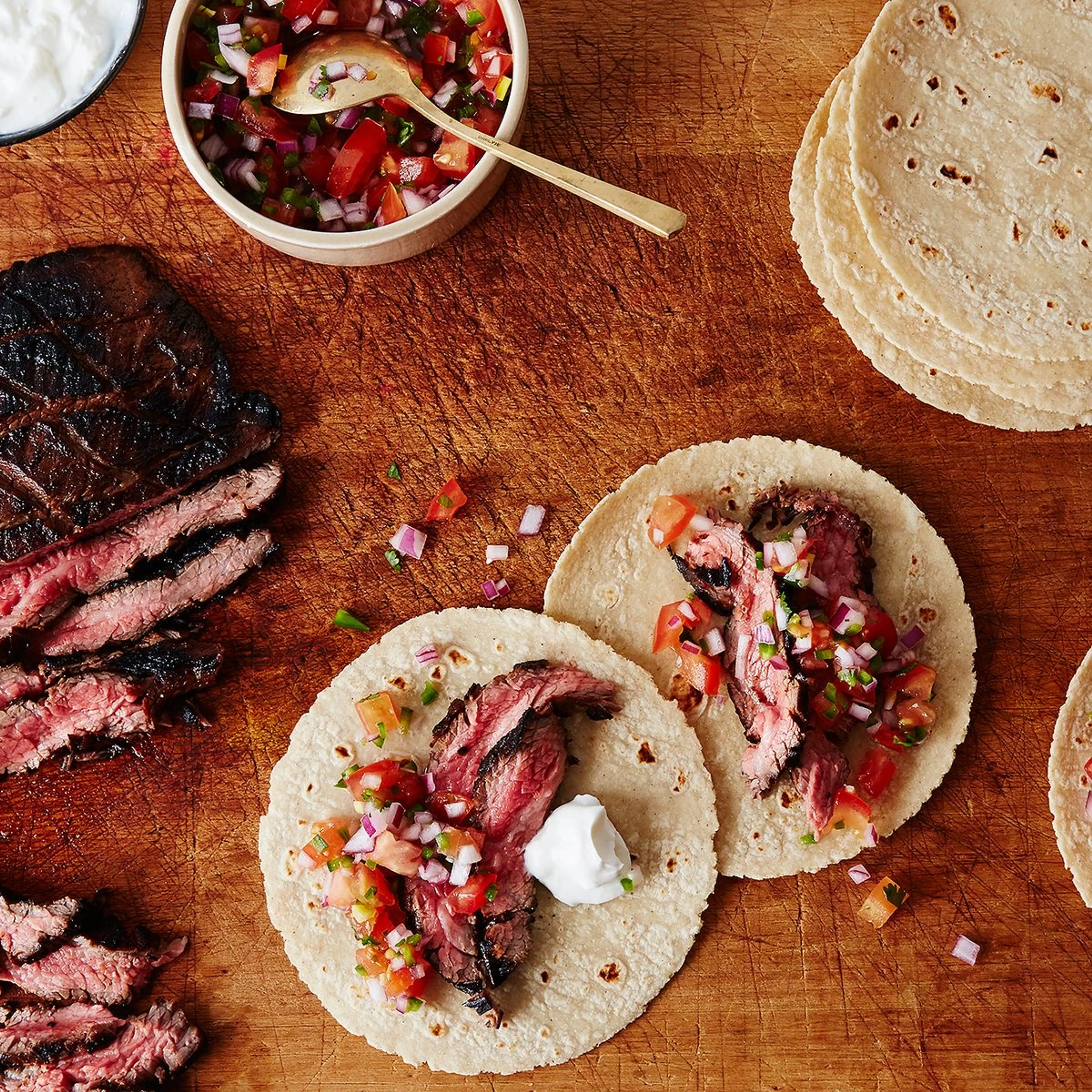 Coffee-Marinated Flank Fajitas with Pico De Gallo