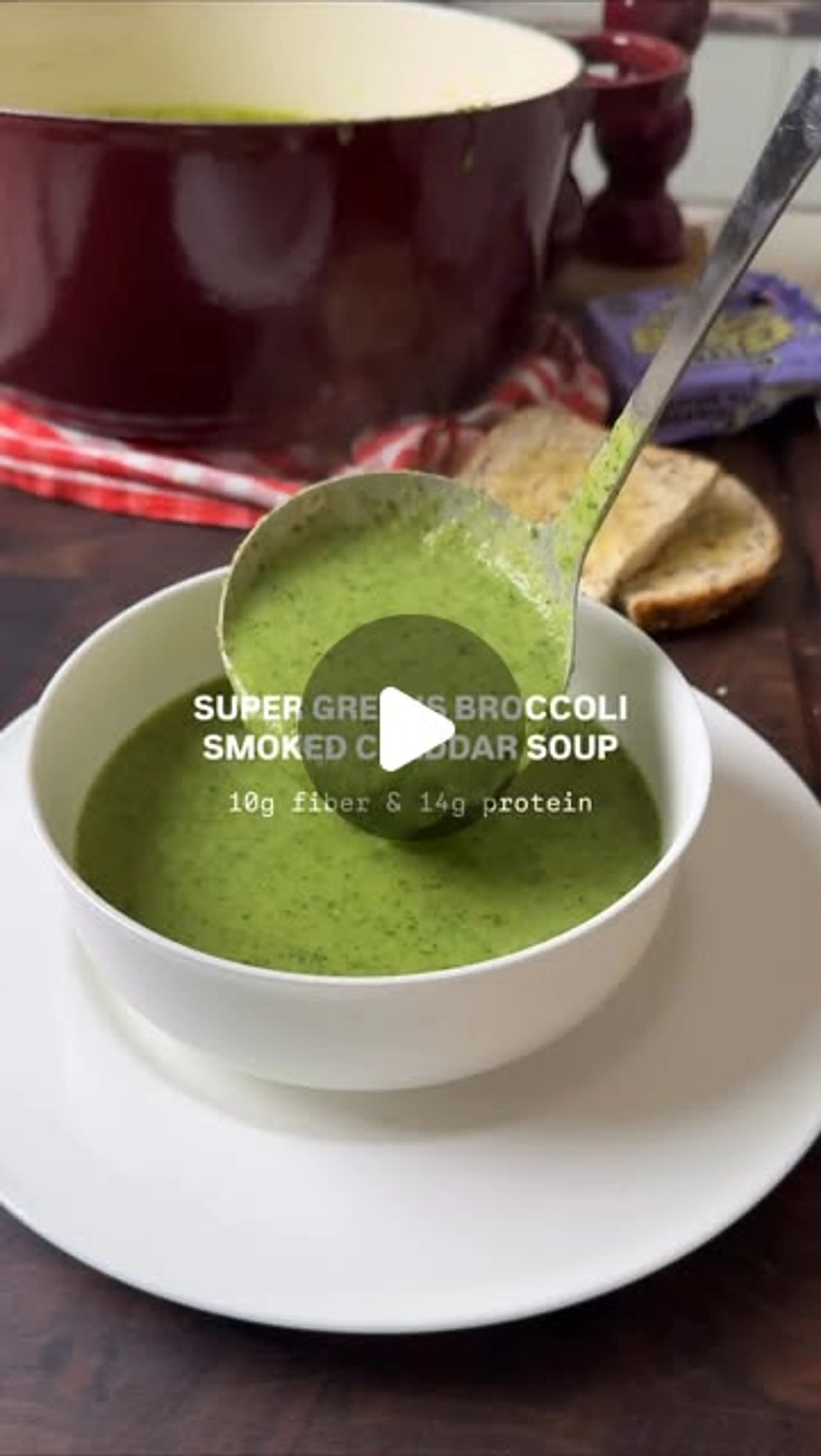 Super Greens Broccoli and Smoked Cheddar Soup