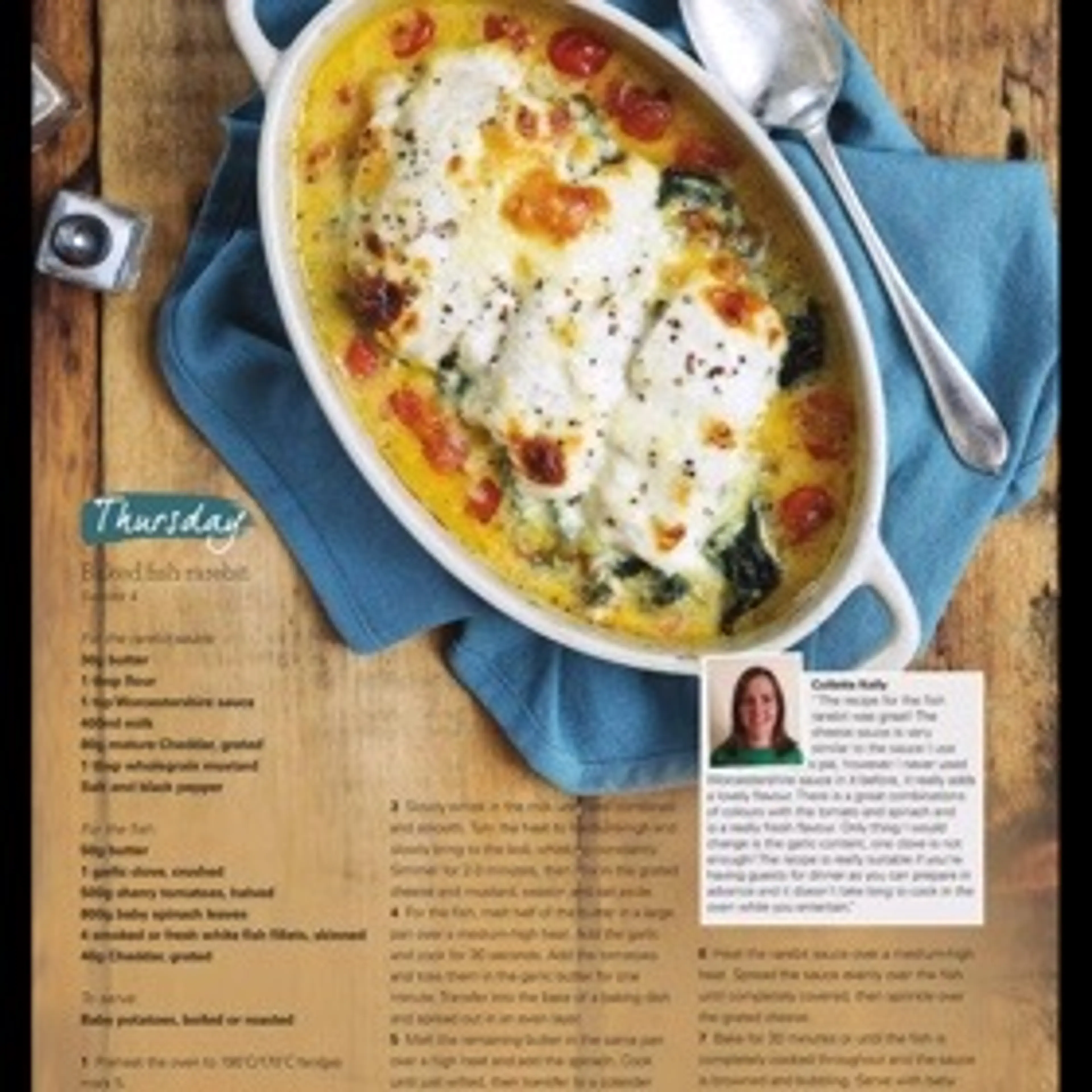 Baked fish rarebit