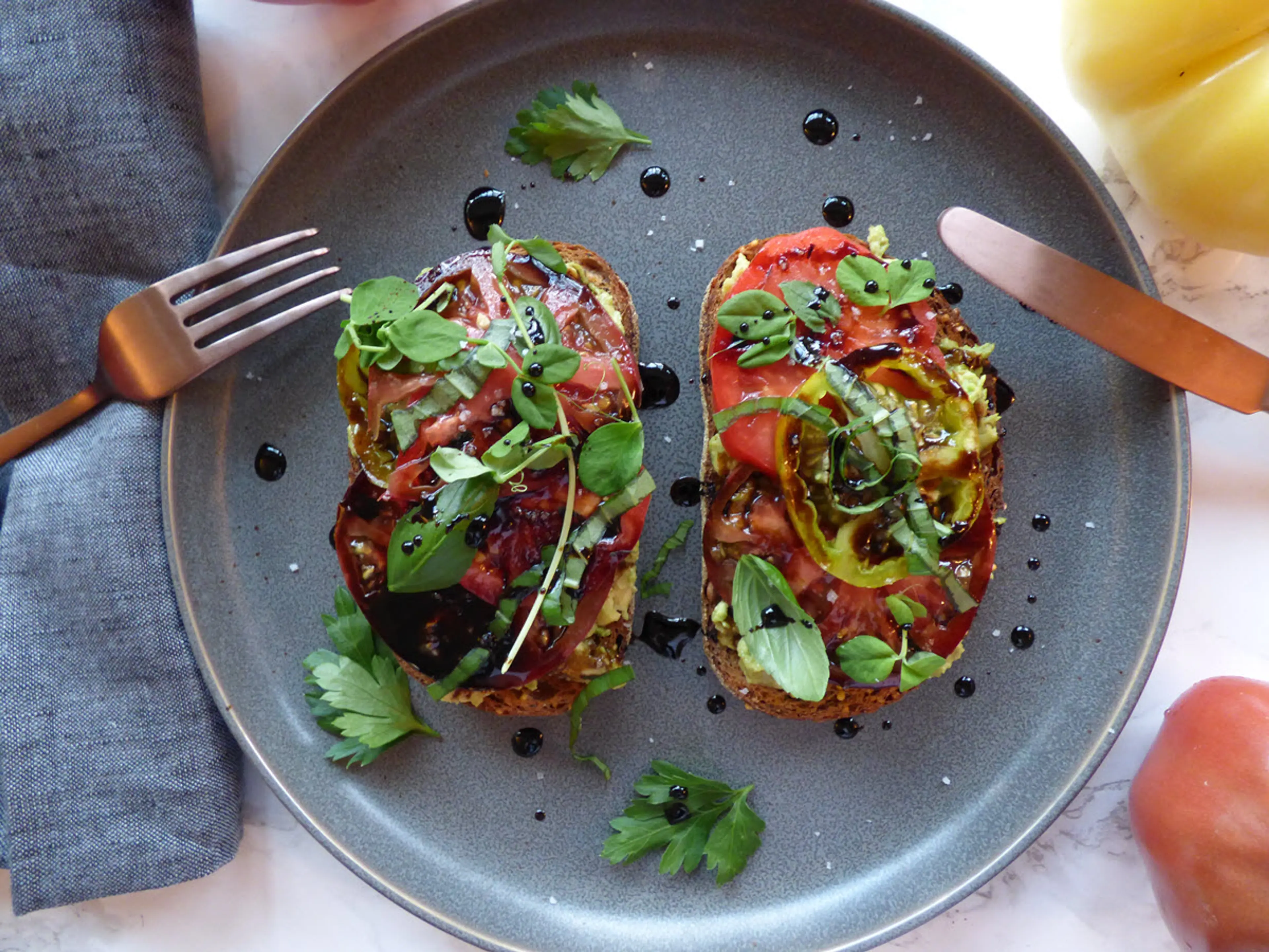 Vegan Caprese Avocado Toast