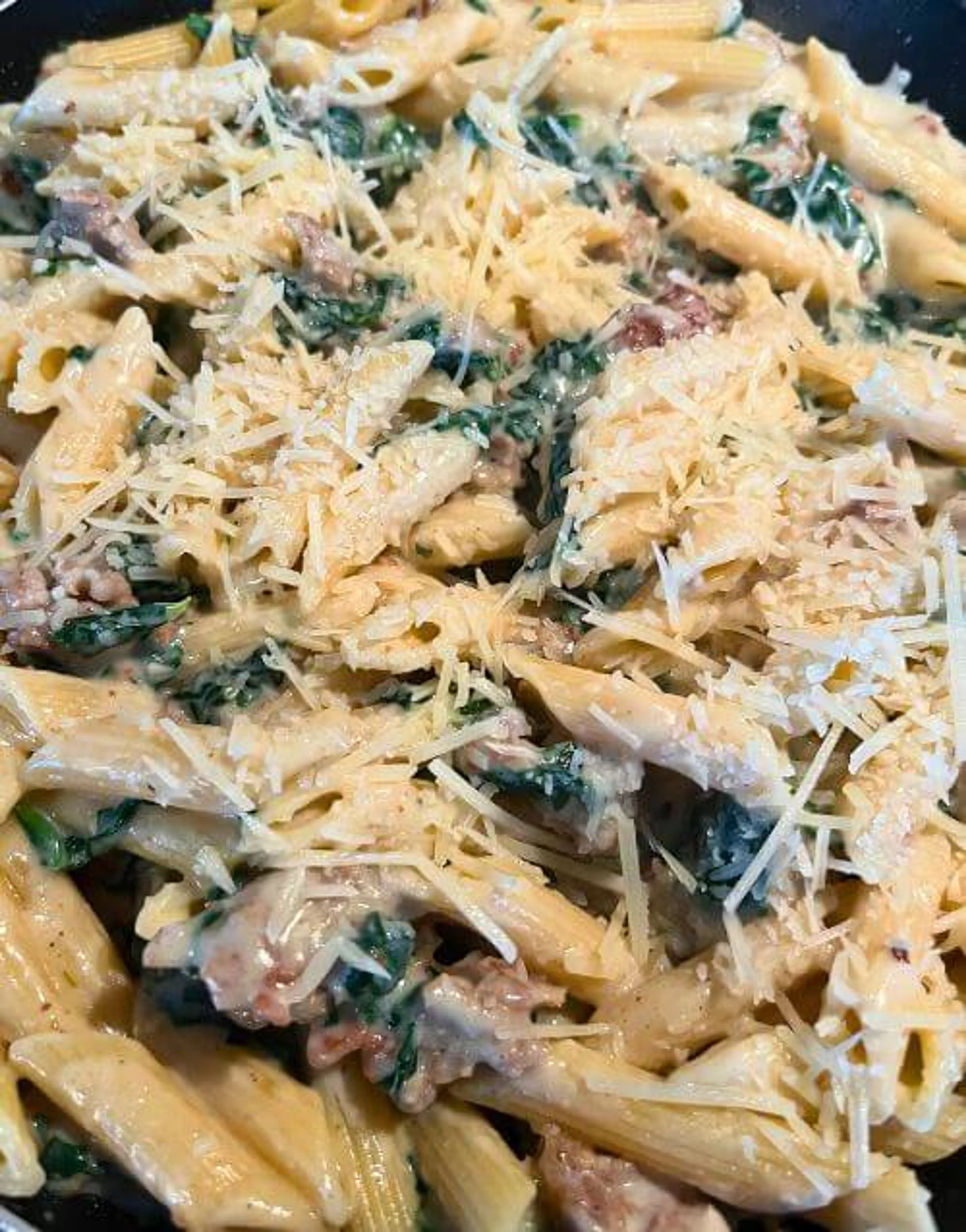 Sausage & Spinach Alfredo Penne