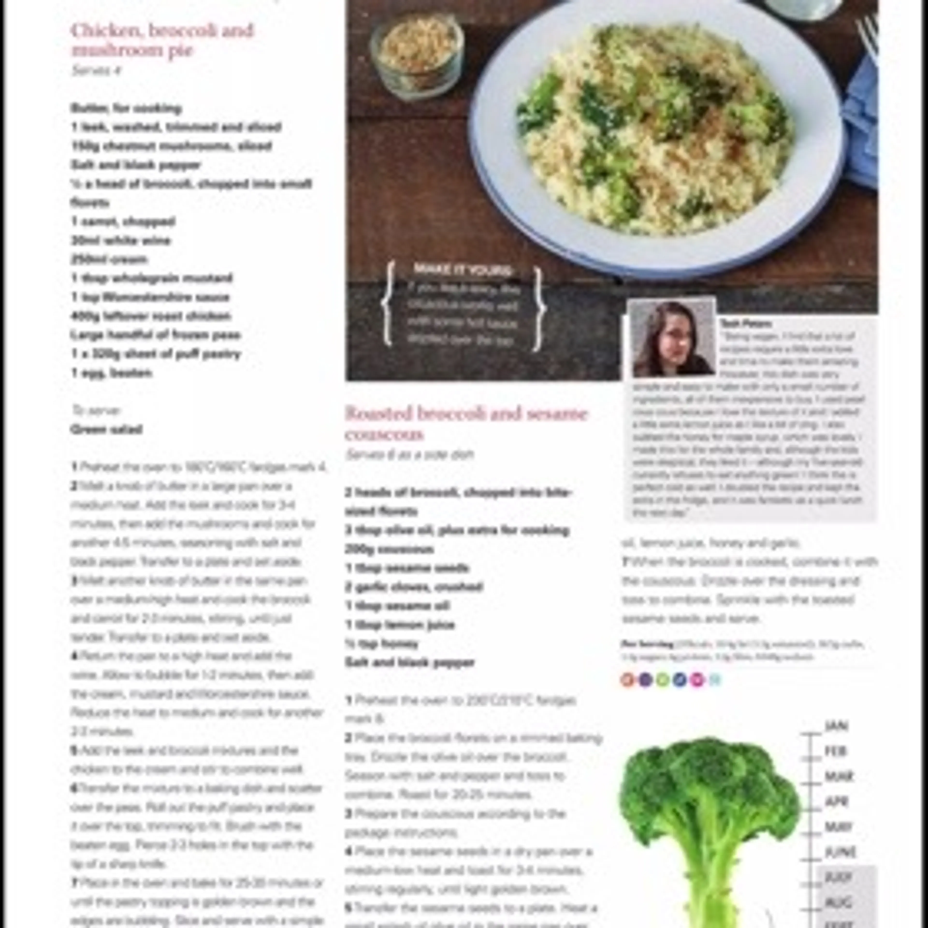 Roasted broccoli and sesame couscous