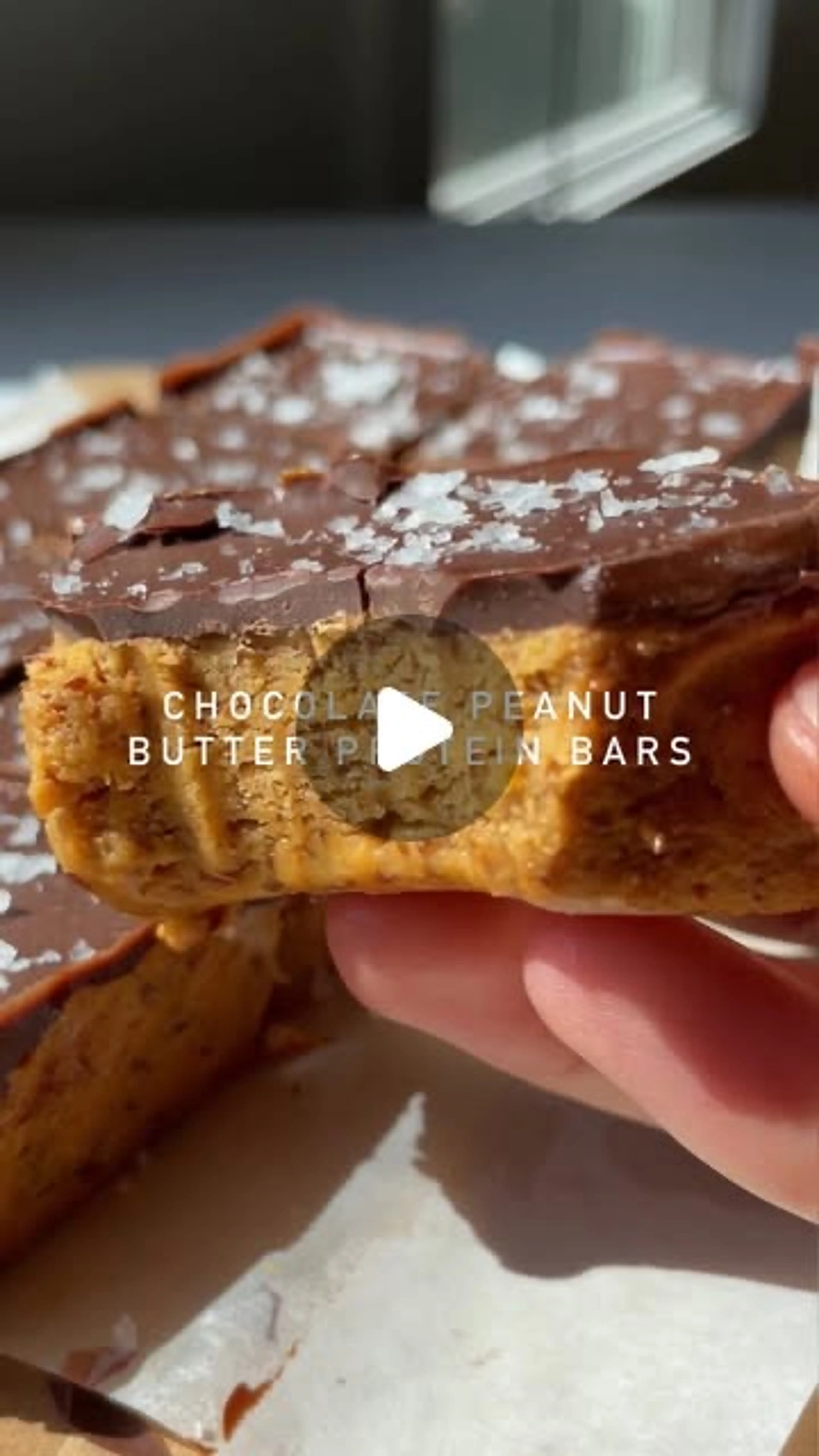 Peanut Butter Cup Protein Bars!!! Easy + No Baking Required