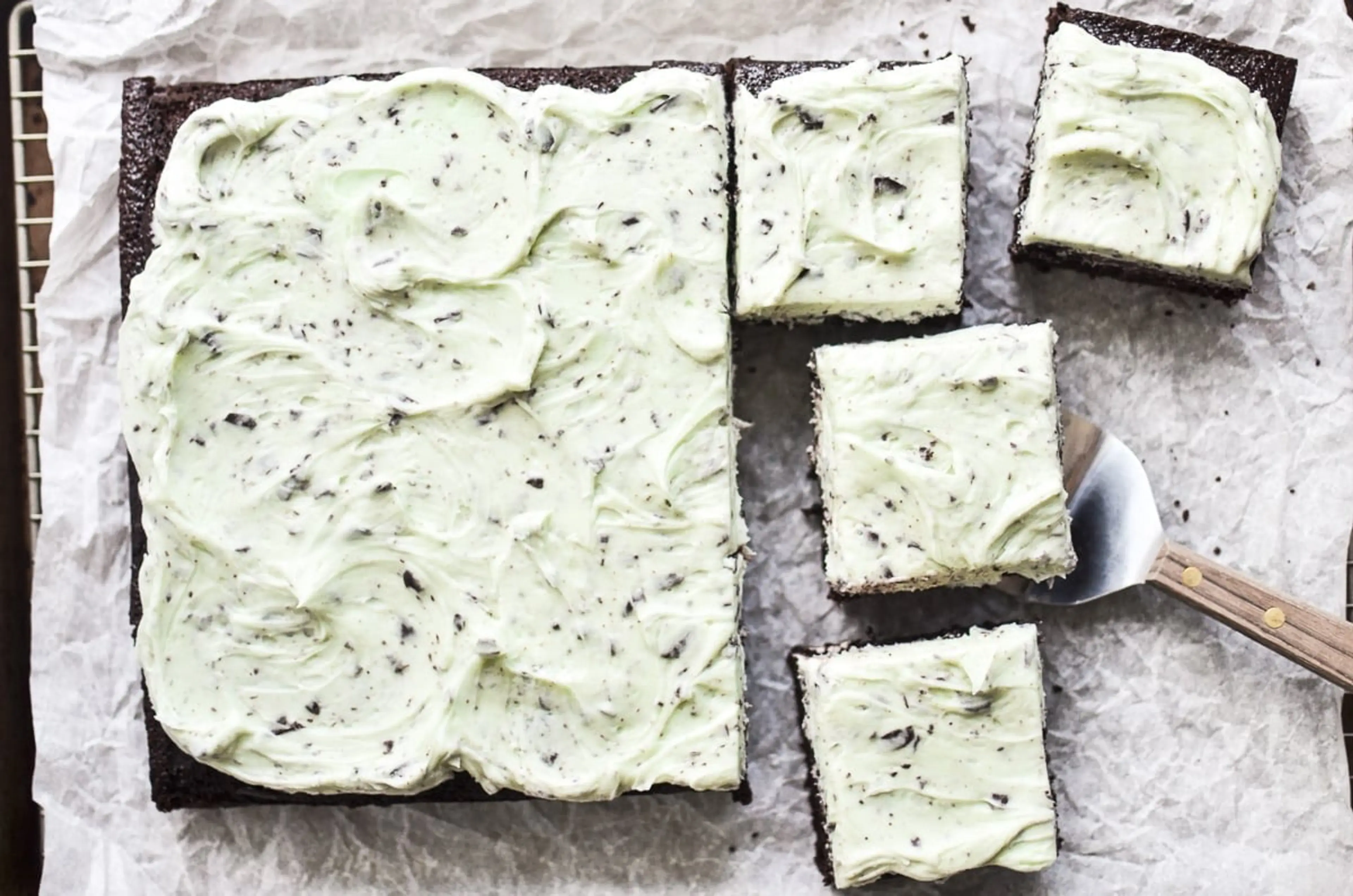 Mint Chip Sheet Cake