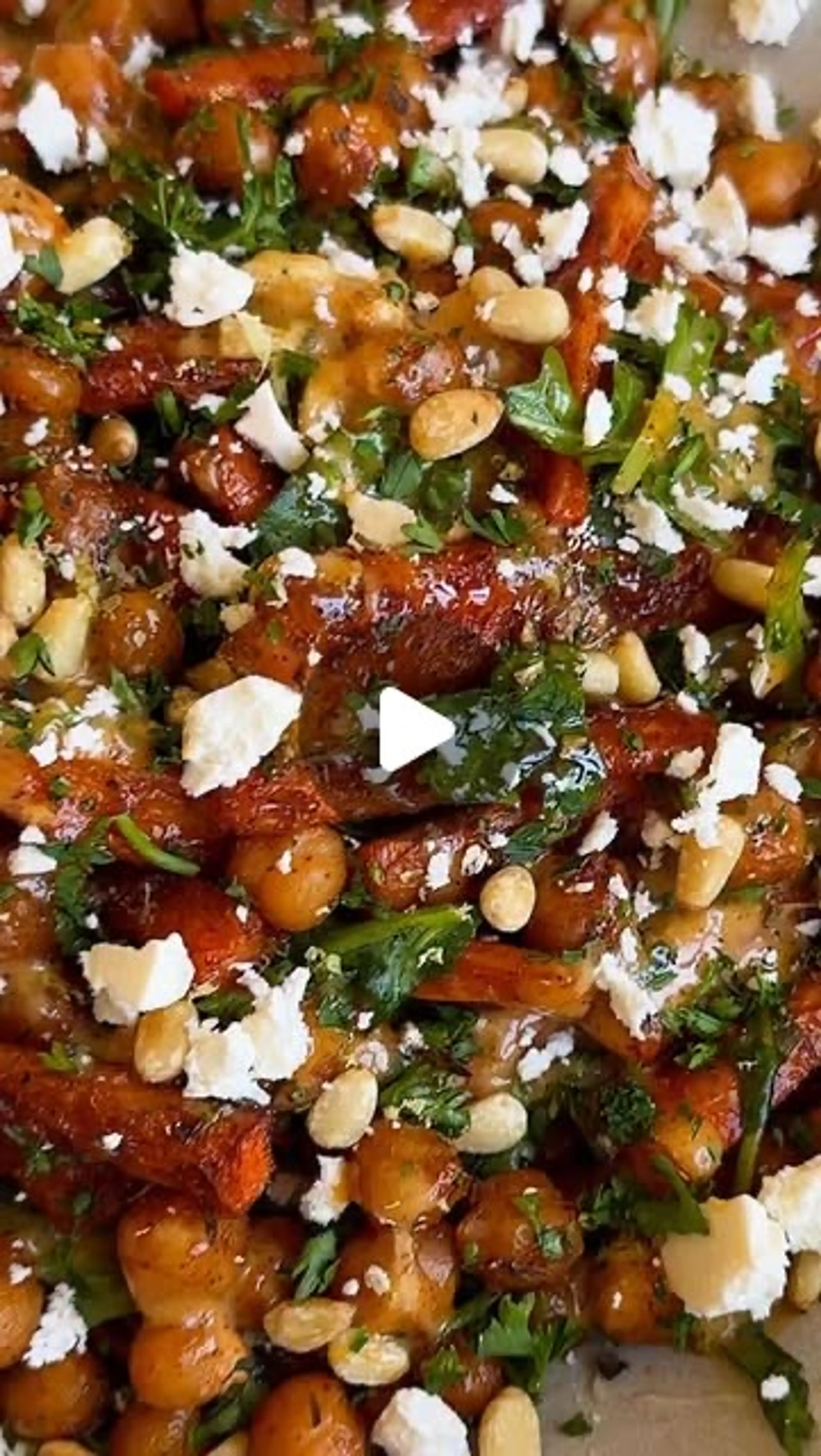 Crisp Carrot Fries with Spiced Chickpeas & Creamy Honey-garl