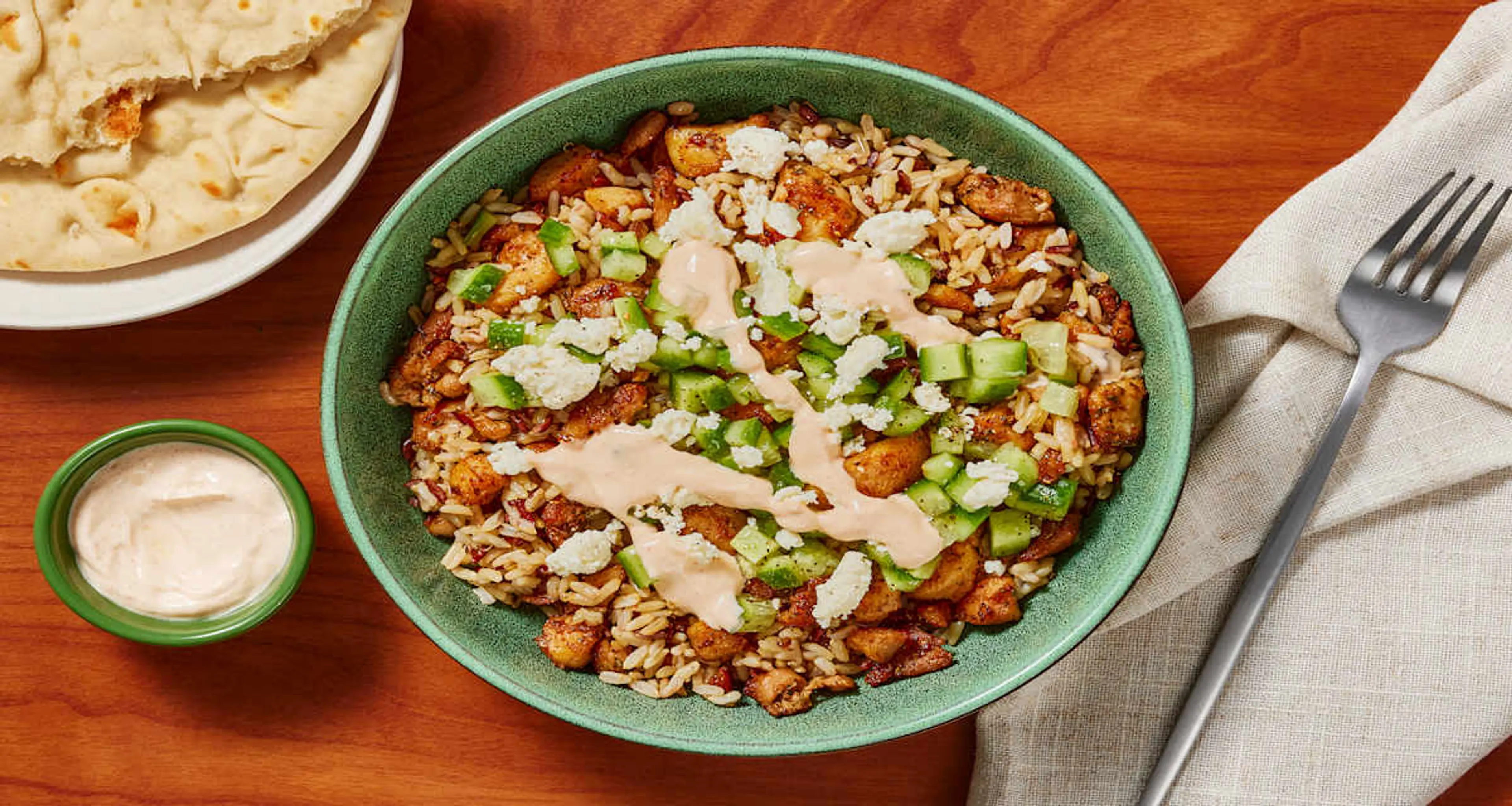 Mediterranean Chicken & Grain Bowls w/ Cucumber Salad
