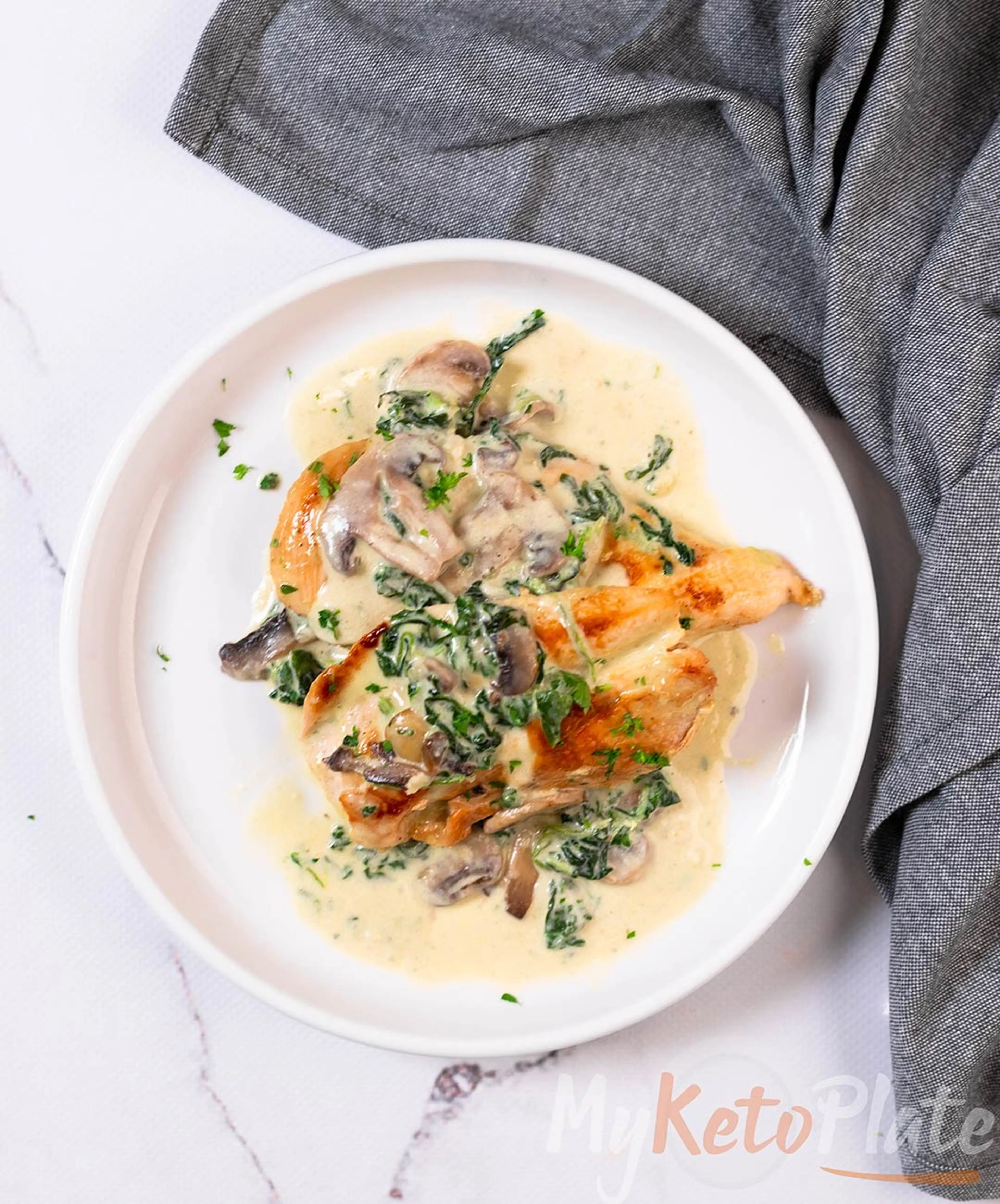 One-Pan Creamy Parmesan Garlic Mushroom Chicken