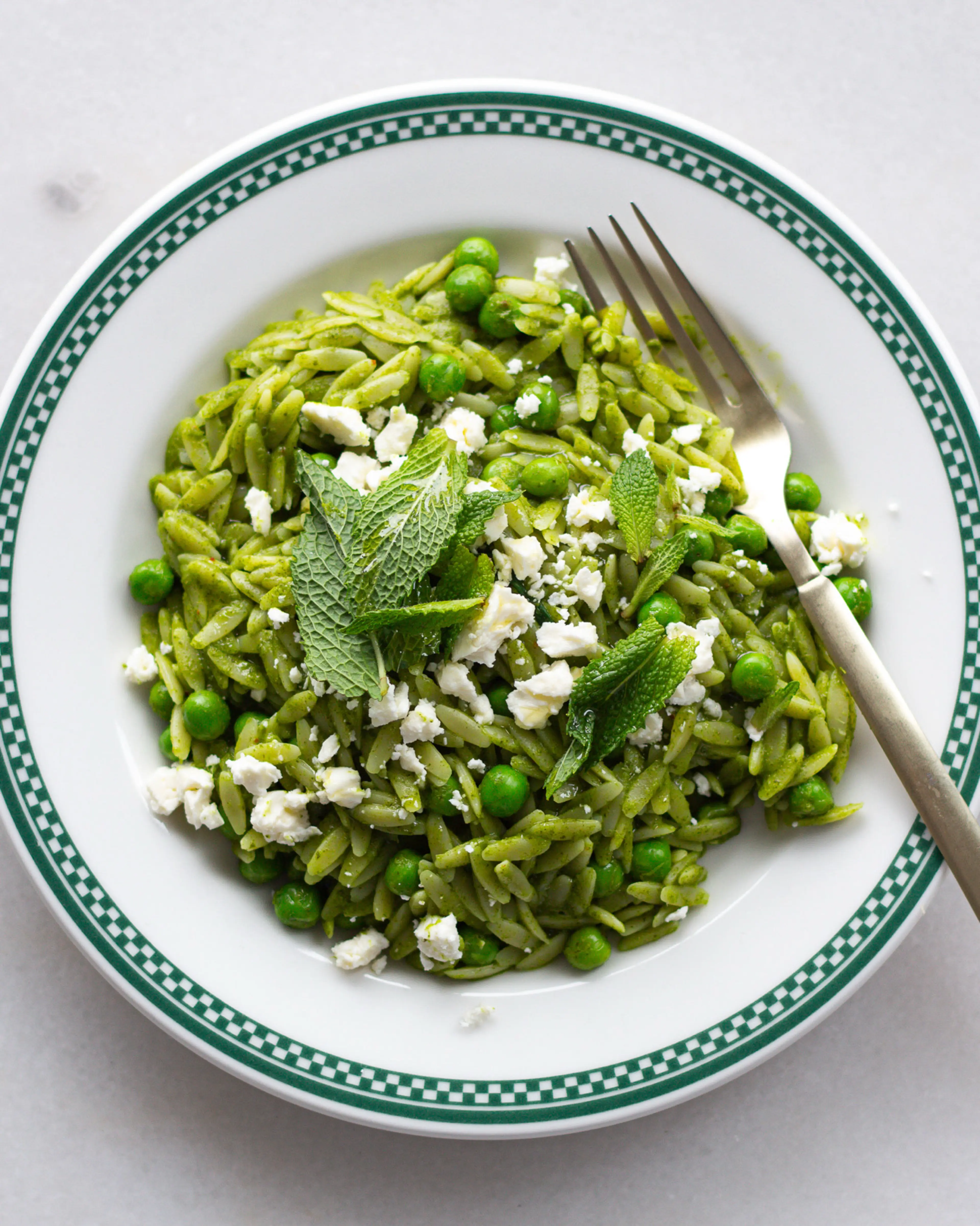 Arugula Orzo with Feta, Lemon & Mint