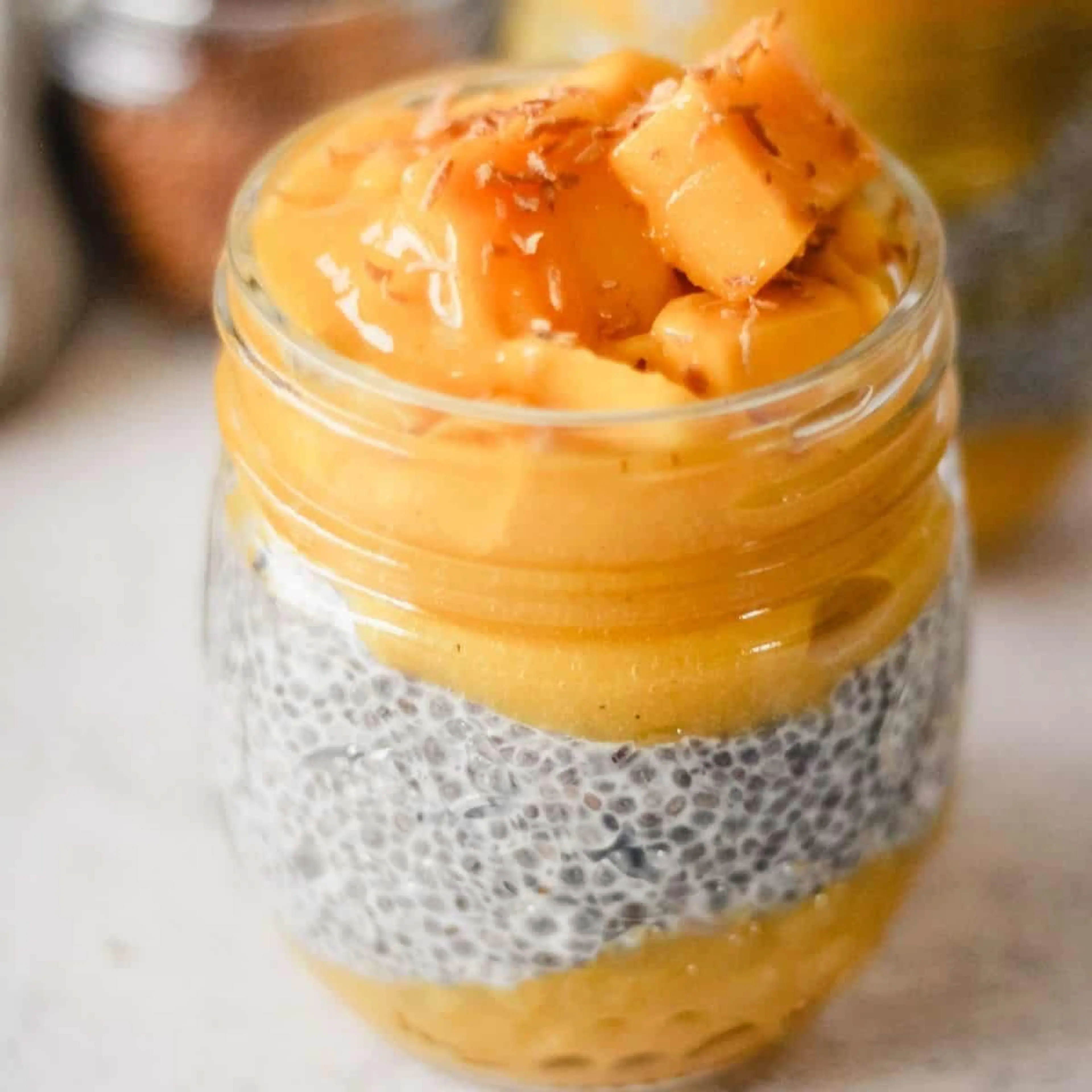Overnight Mango Banana Chia Pudding with Coconut Milk