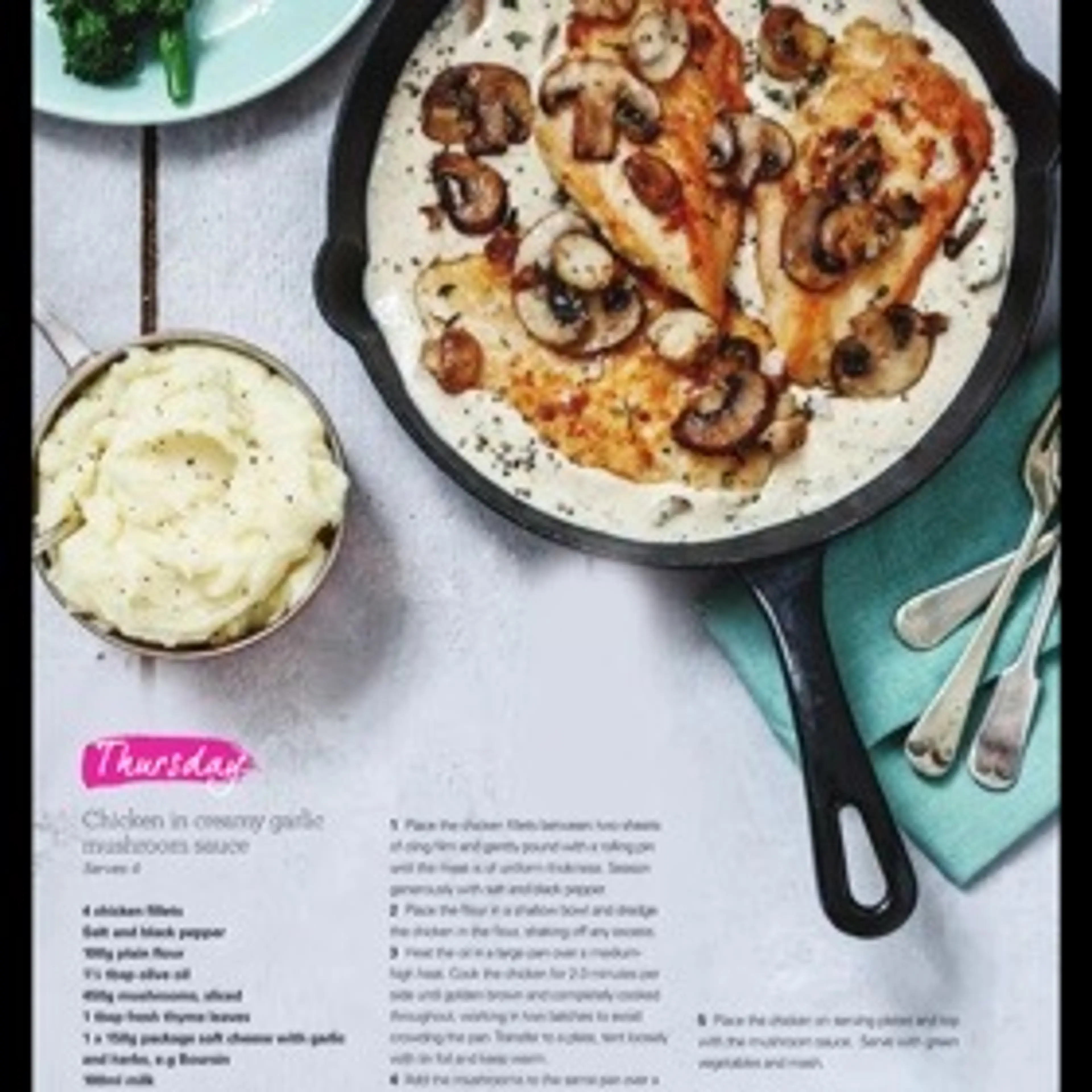 Chicken in creamy garlic mushroom sauce