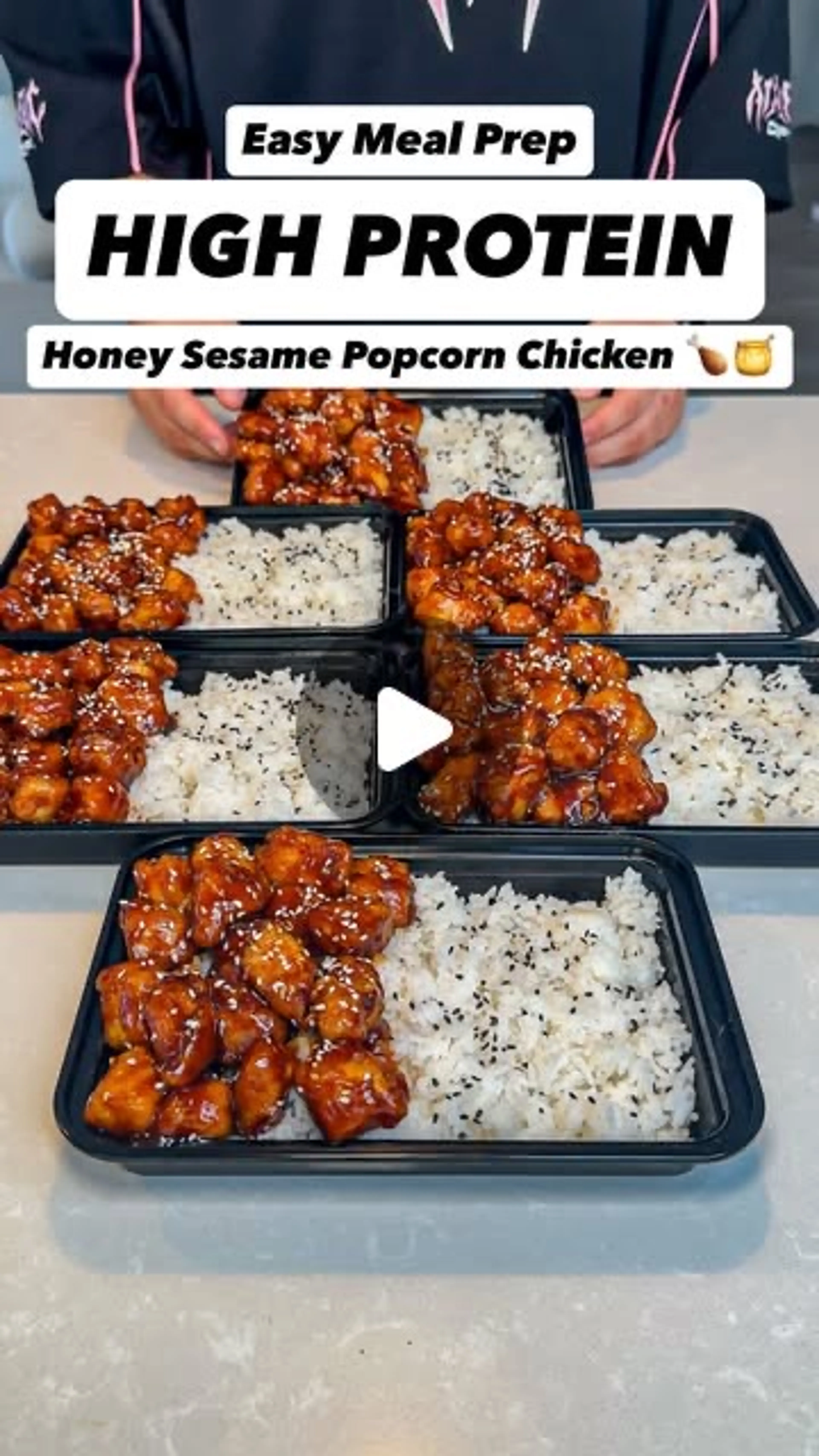 High Protein Crispy Honey Sesame Popcorn Chicken