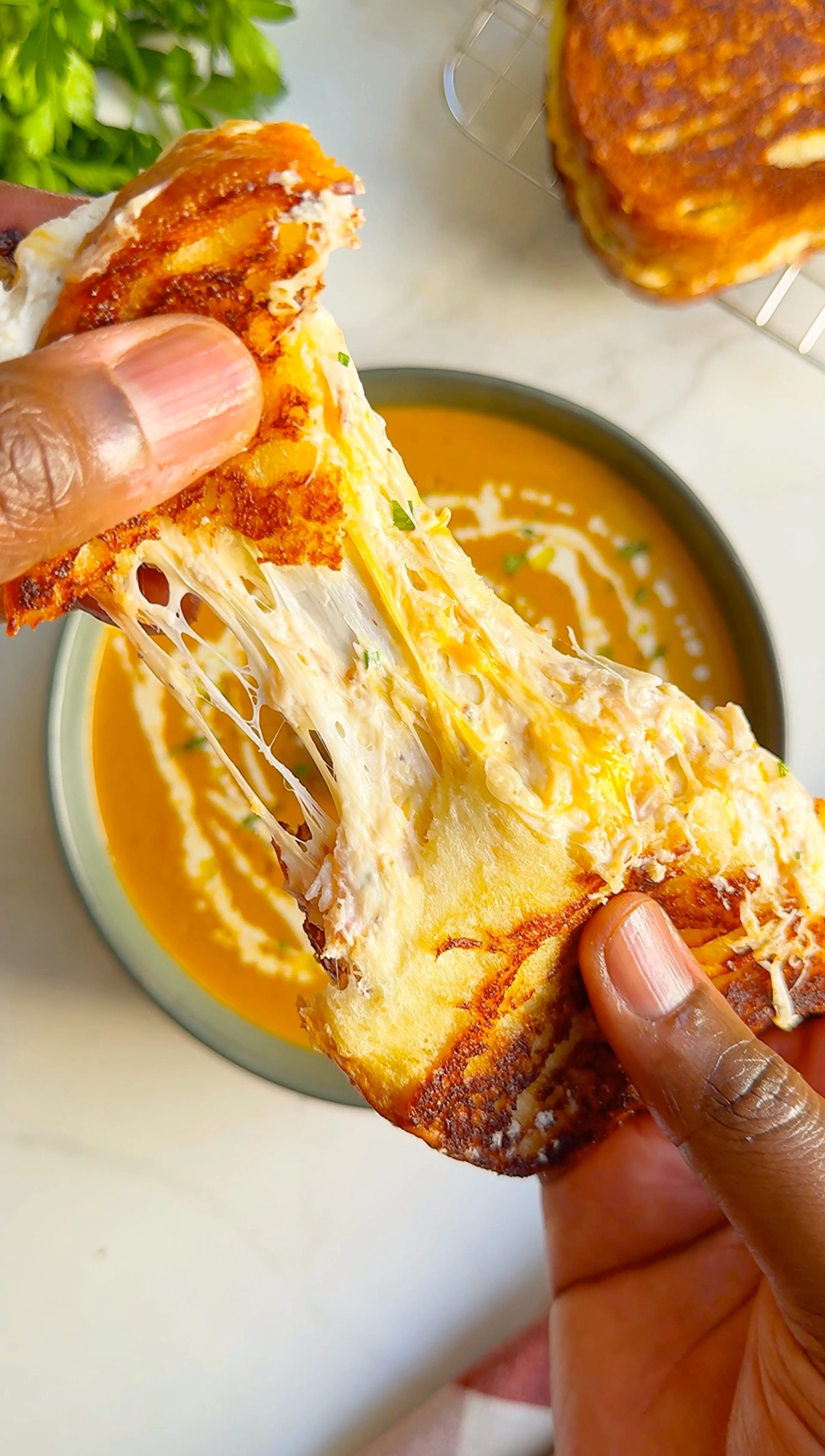 Jumbo Crab Grilled Cheese and Crab Bisque