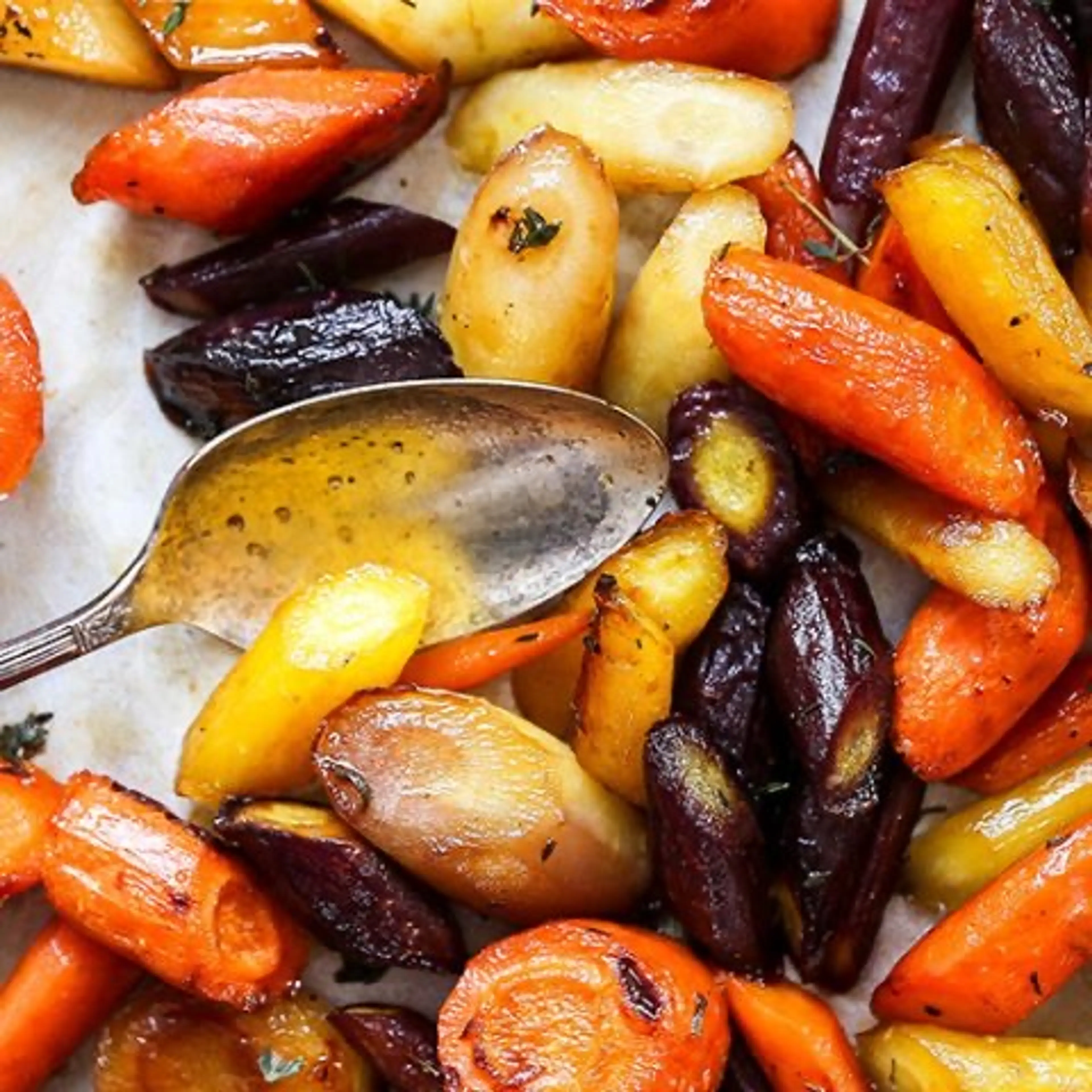 Honey Roasted Rainbow Carrots