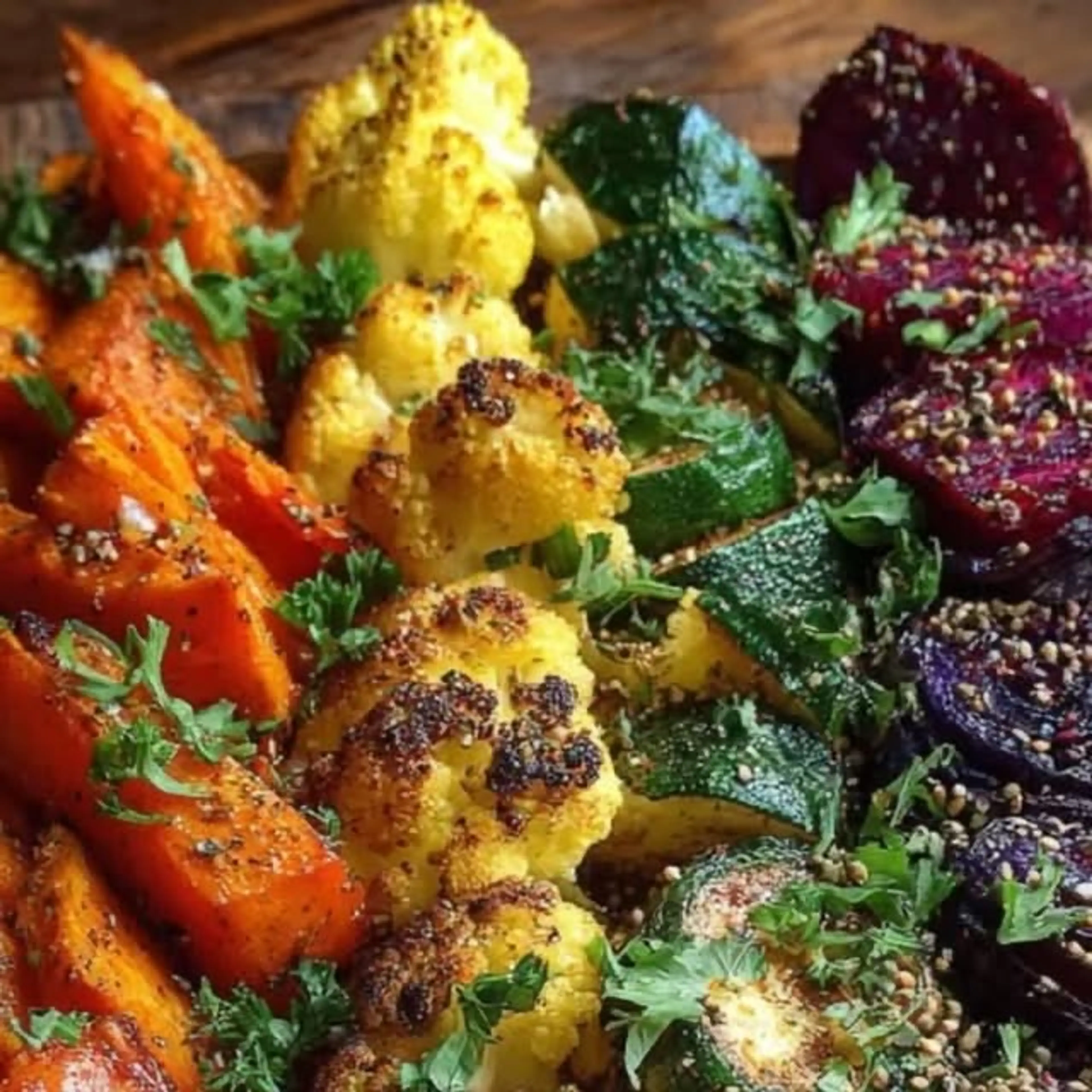 Rainbow Roasted Veggie Board, 4 Vegetables, One Whipped Feta