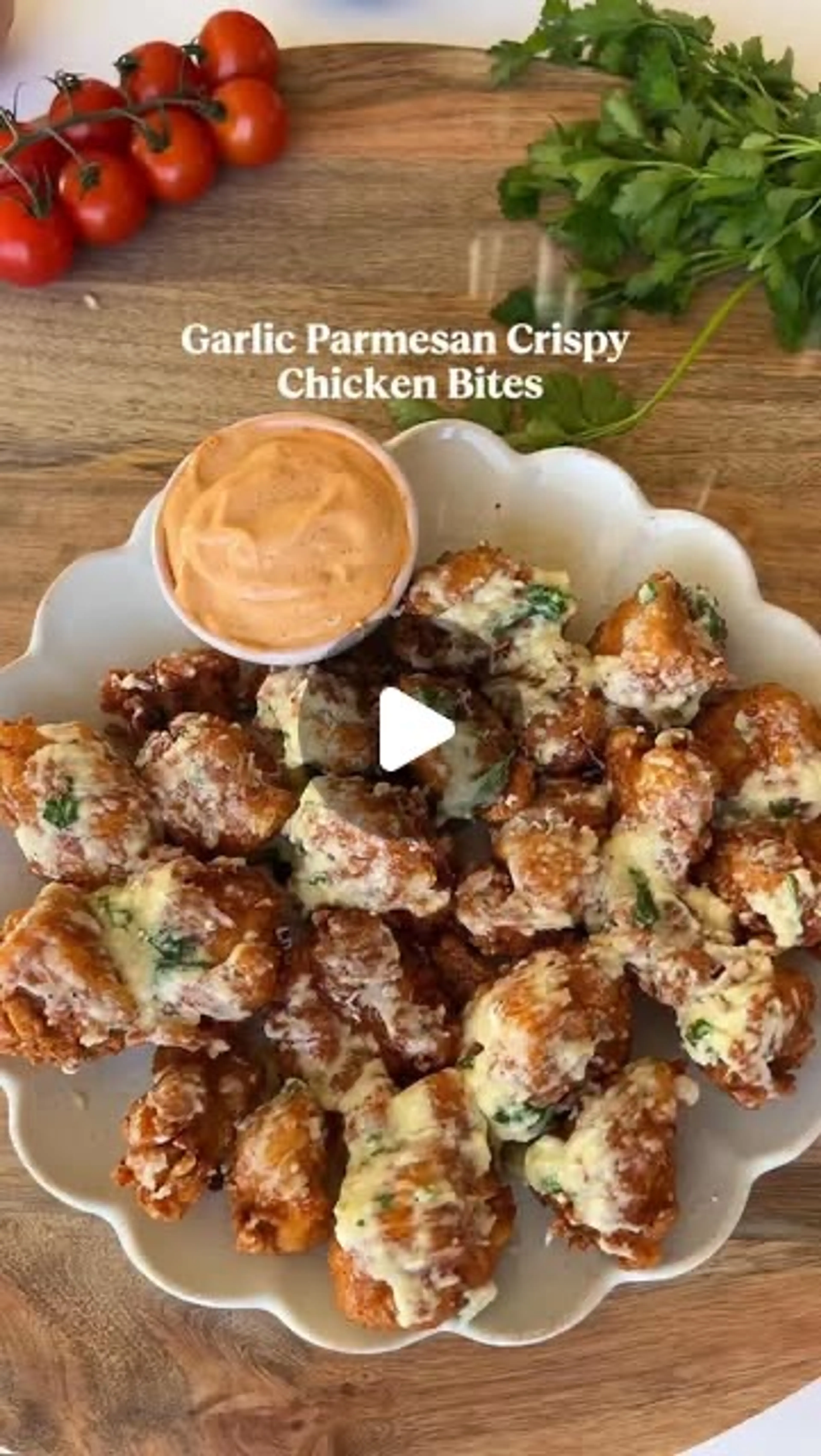 Crispy Garlic Parmesan Chicken Bites