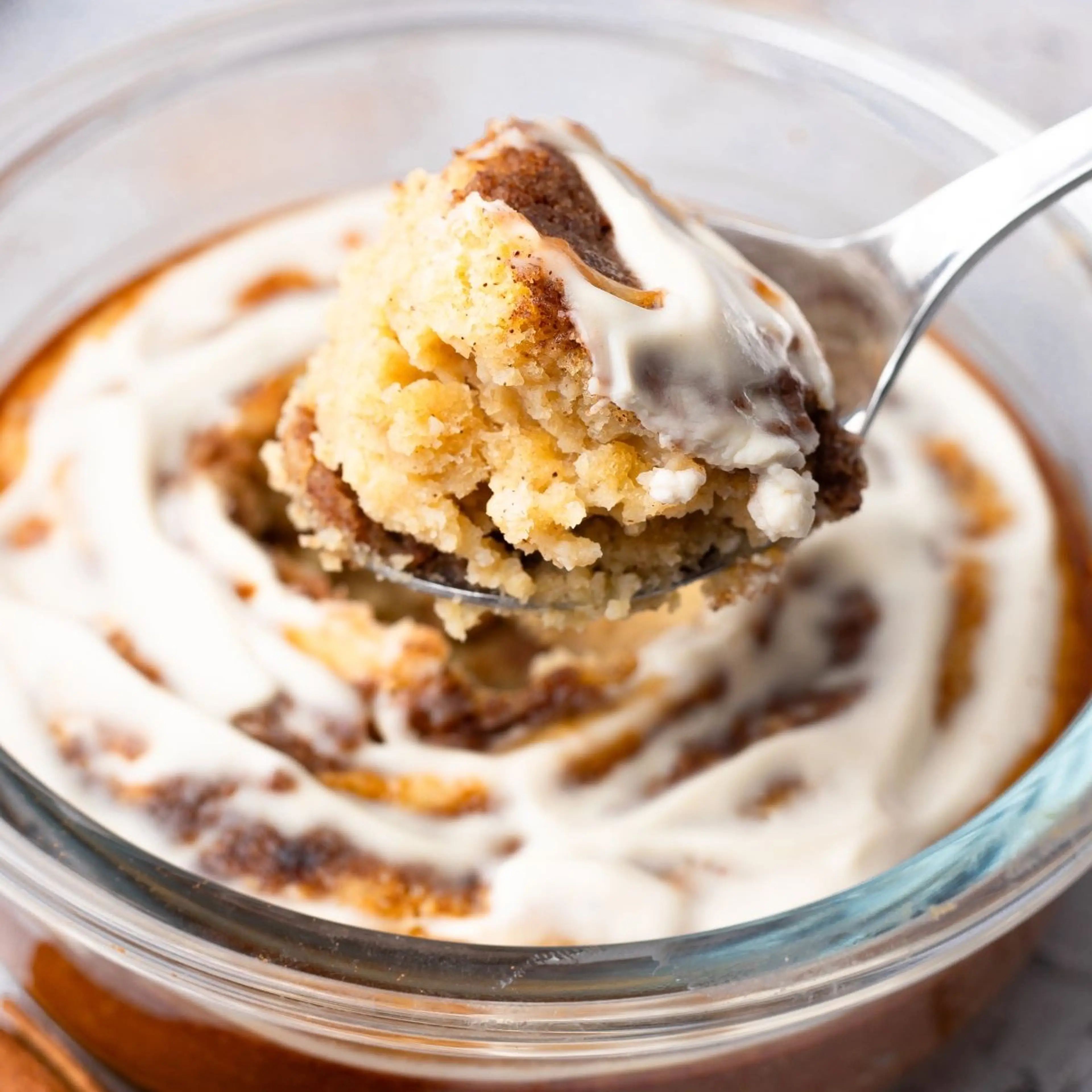 Cinnamon Roll Pancake Bowl with Cottage Cheese