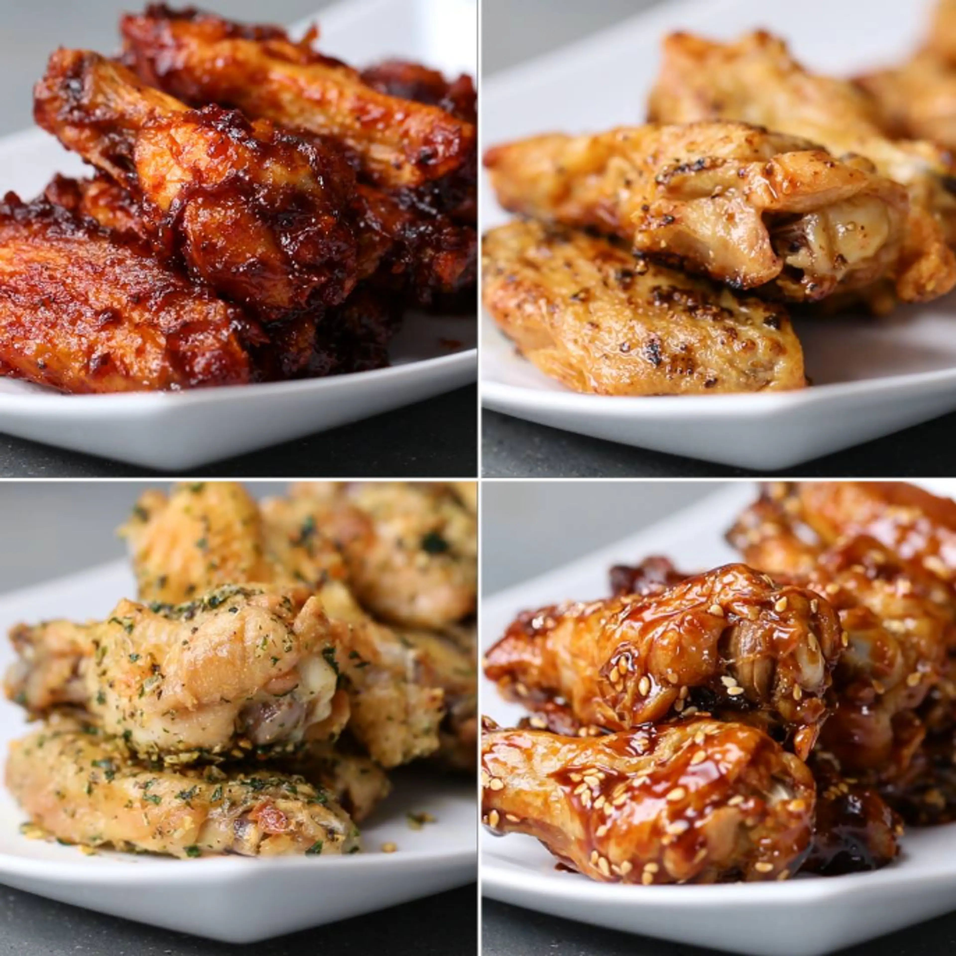 Oven-baked Chicken Wings 4 Ways