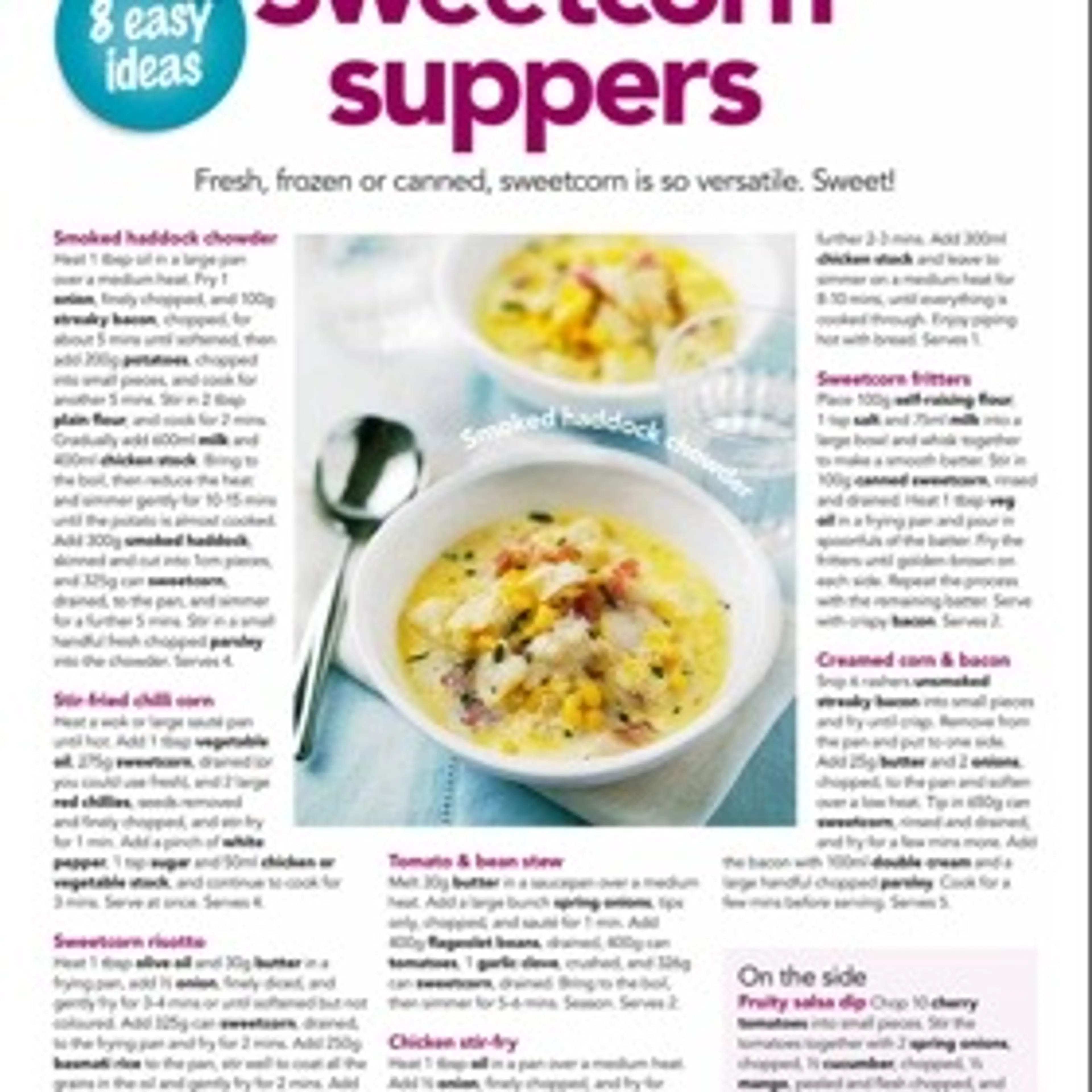 Sweetcorn Suppers