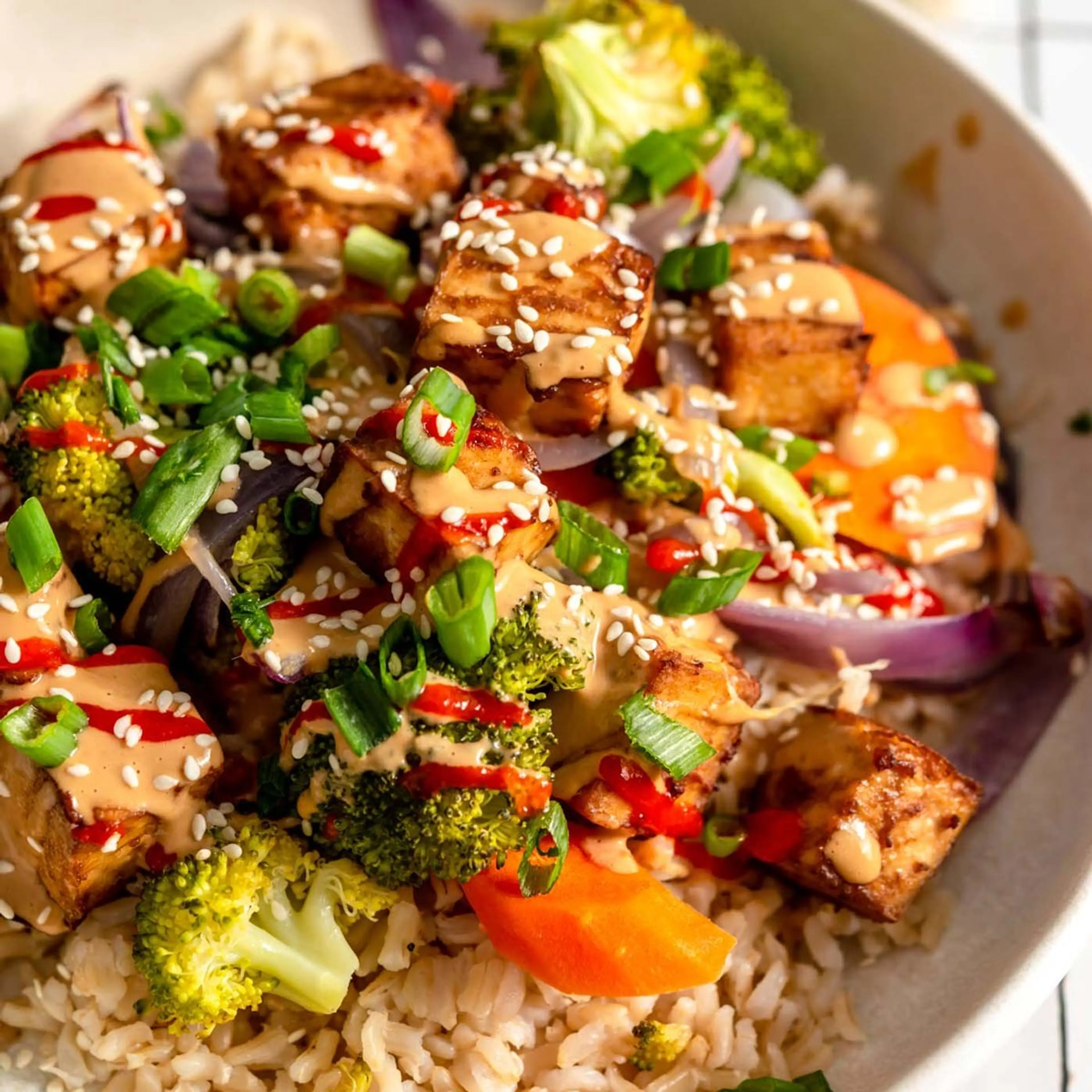 Peanut Tofu Bowls