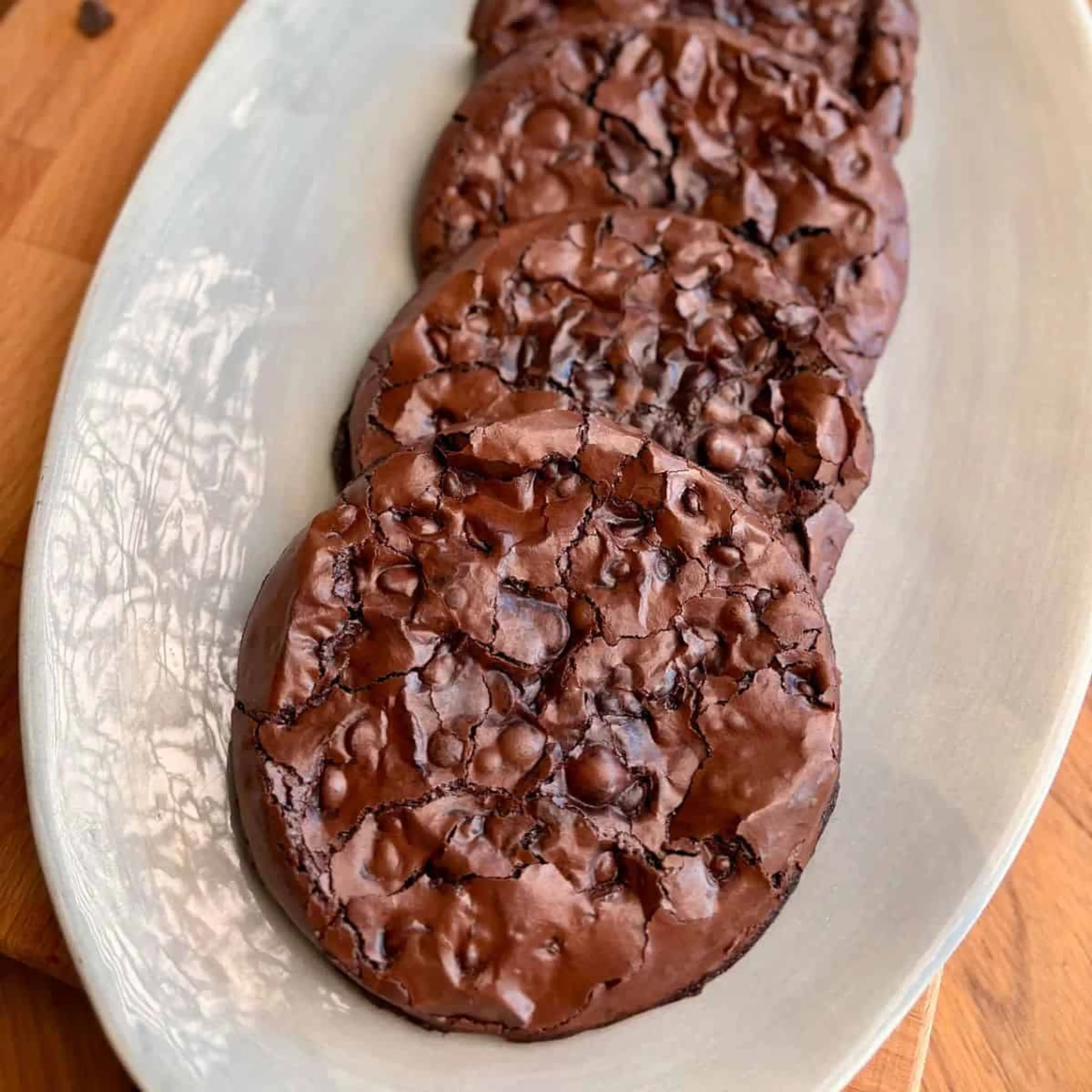 Fudgy Brownie Cookies with Crackly Tops