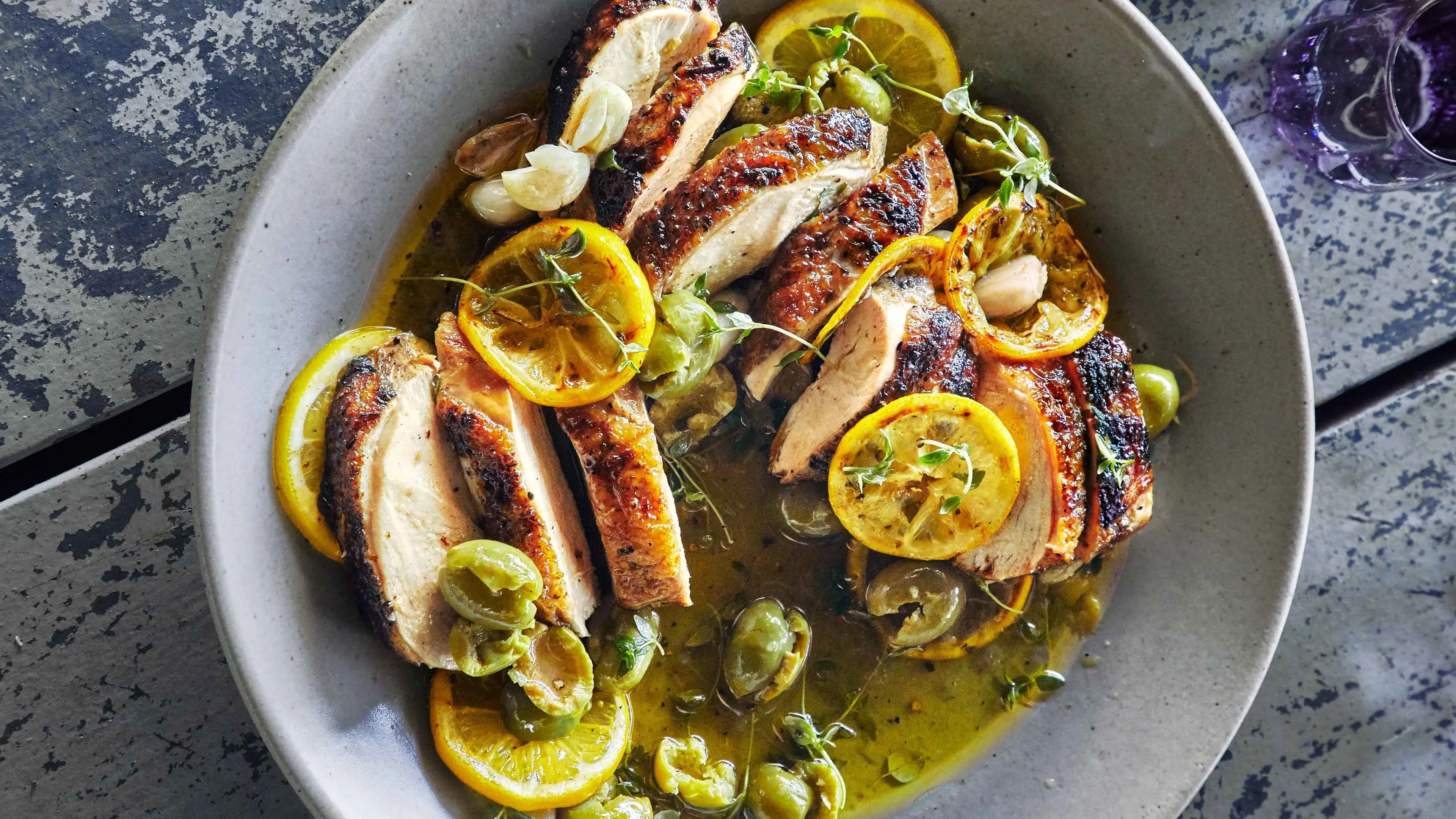 Grilled Chicken Breasts with Lemon and Thyme