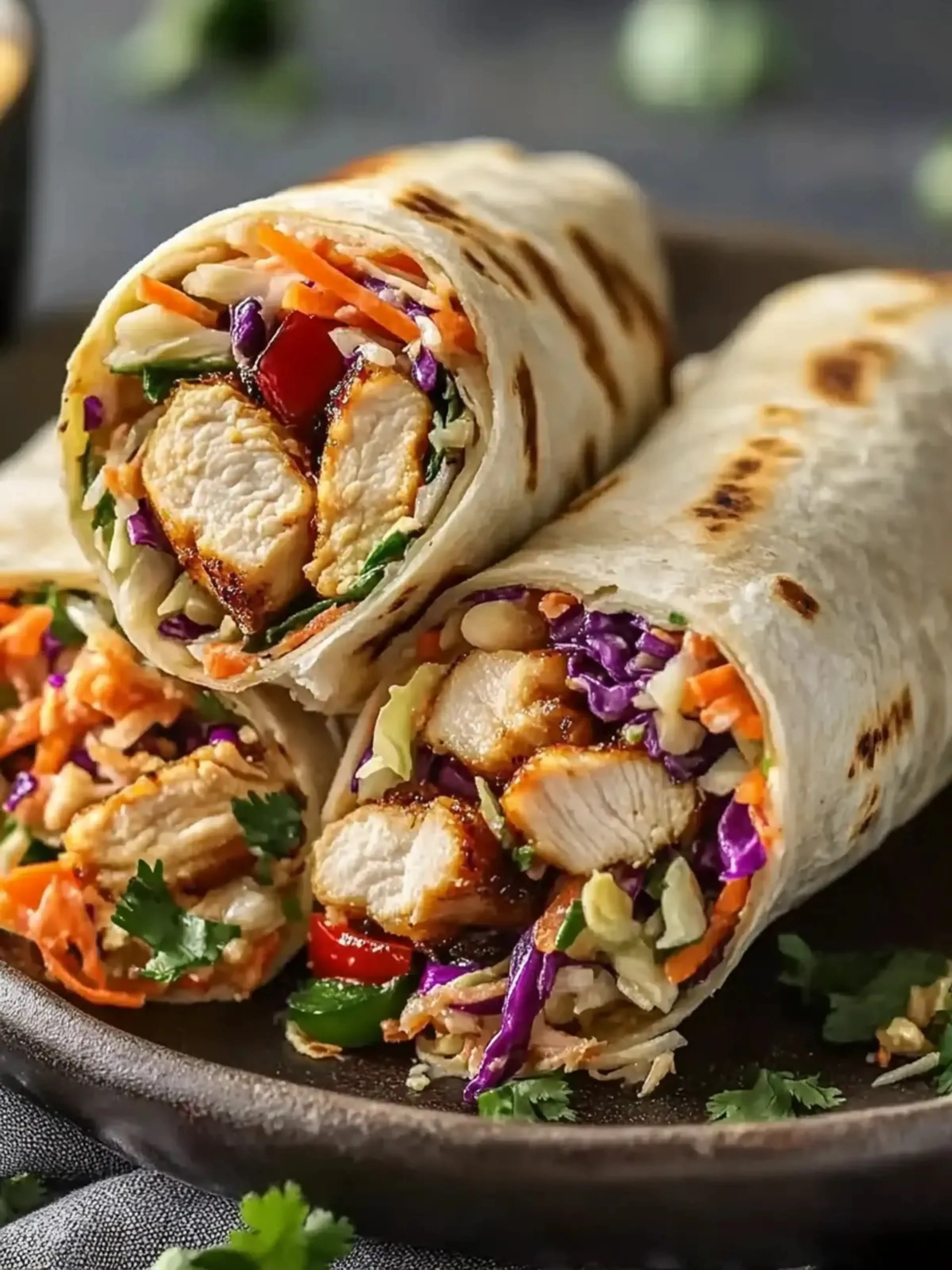 Thai Chicken Wrap with Crunchy Asian Slaw for Summer Bliss