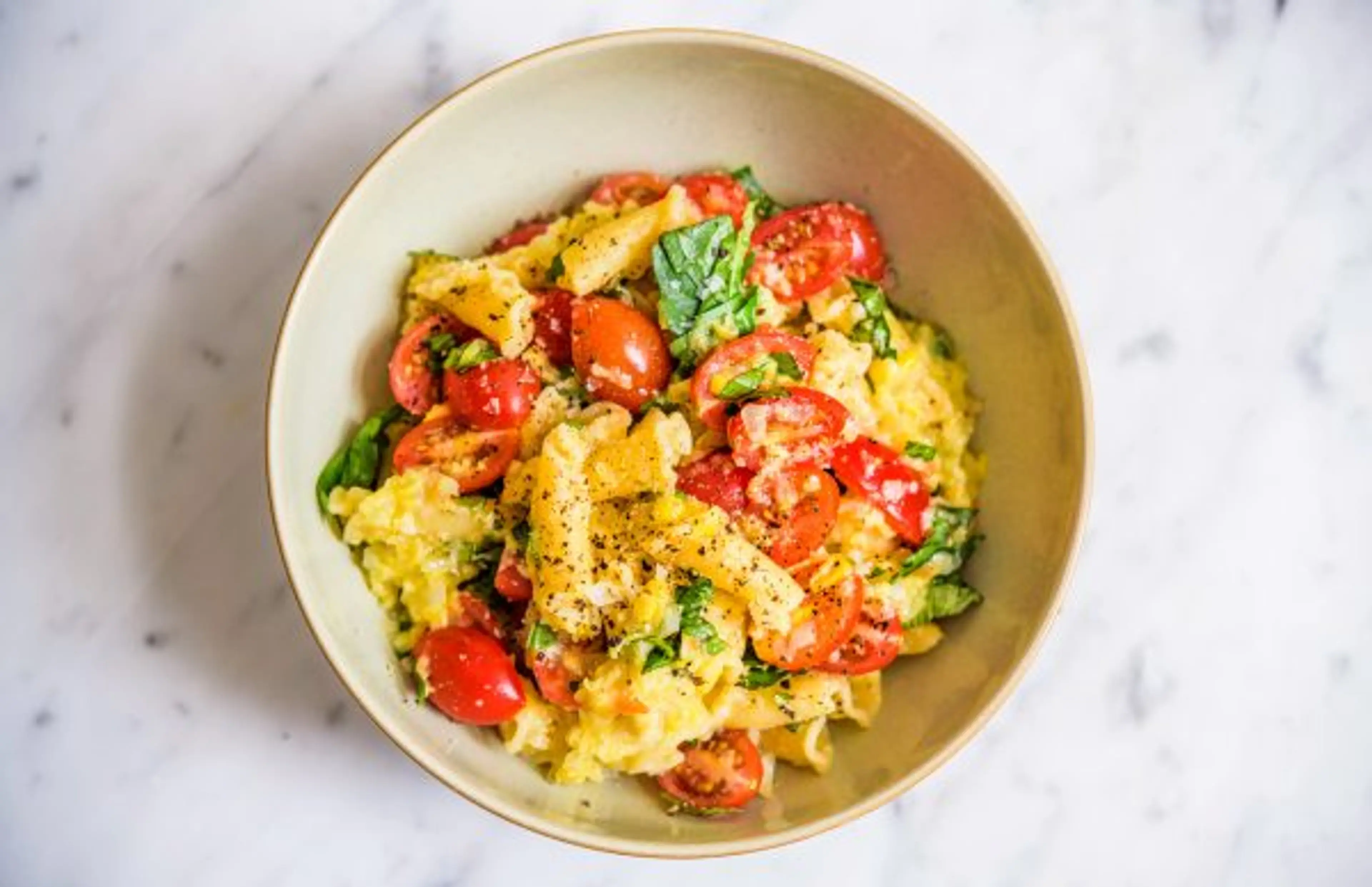 Campanelle Pasta with Sweet Corn, Tomatoes and Basil