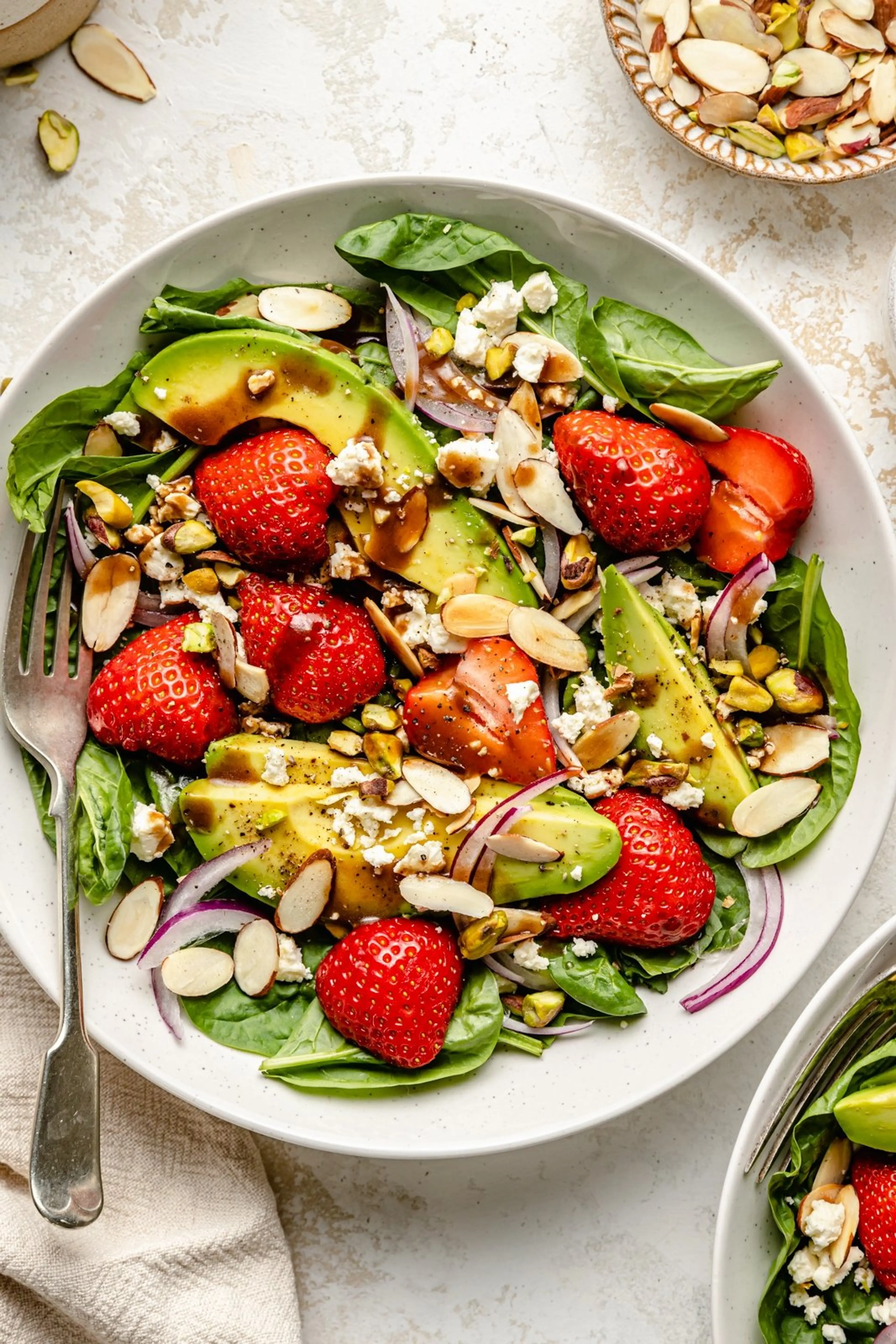 Summer Strawberry Spinach Salad with Avocado