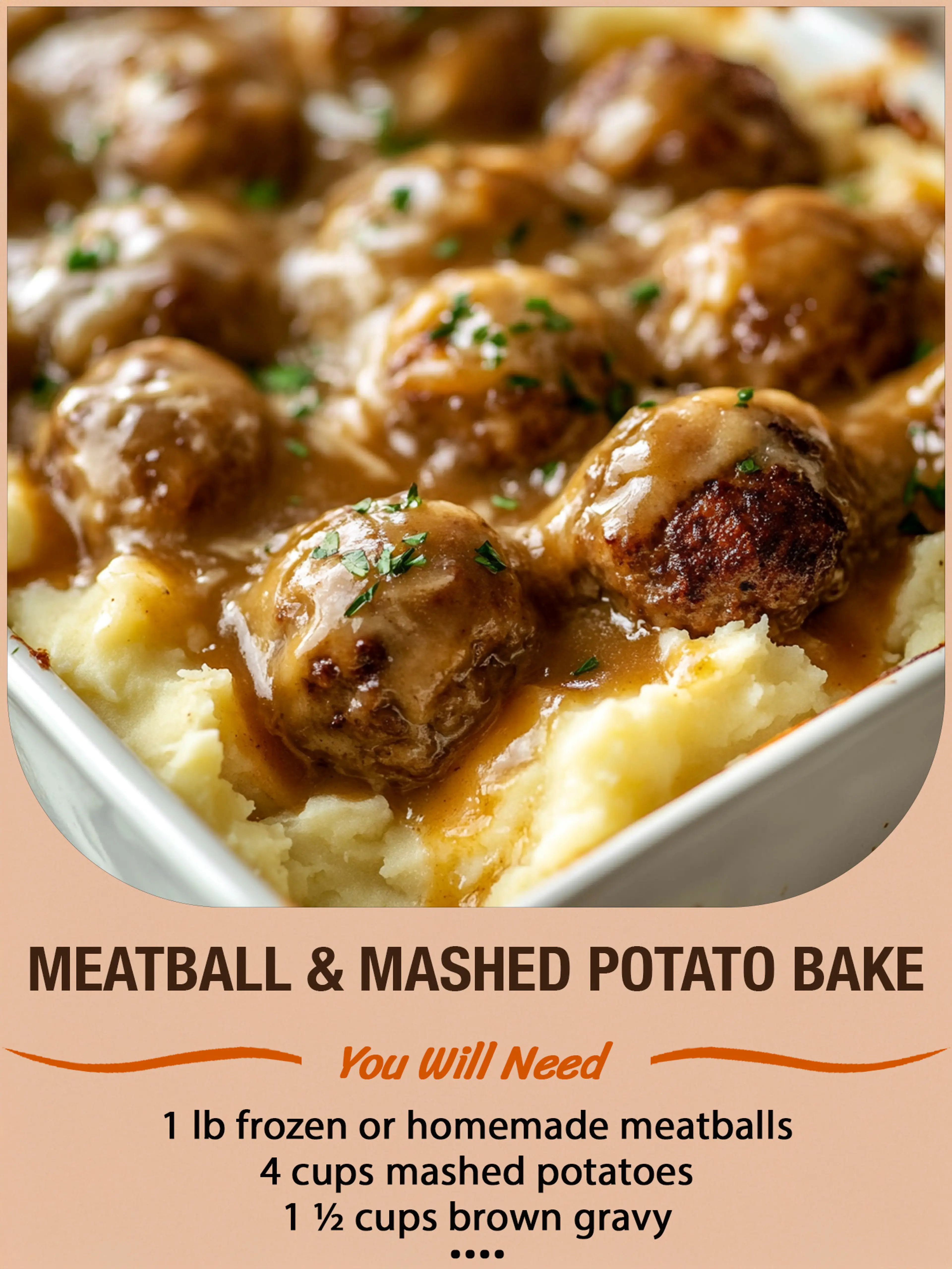 Meatball & Mashed Potato Bake – Creamy, Cheesy & Comforting