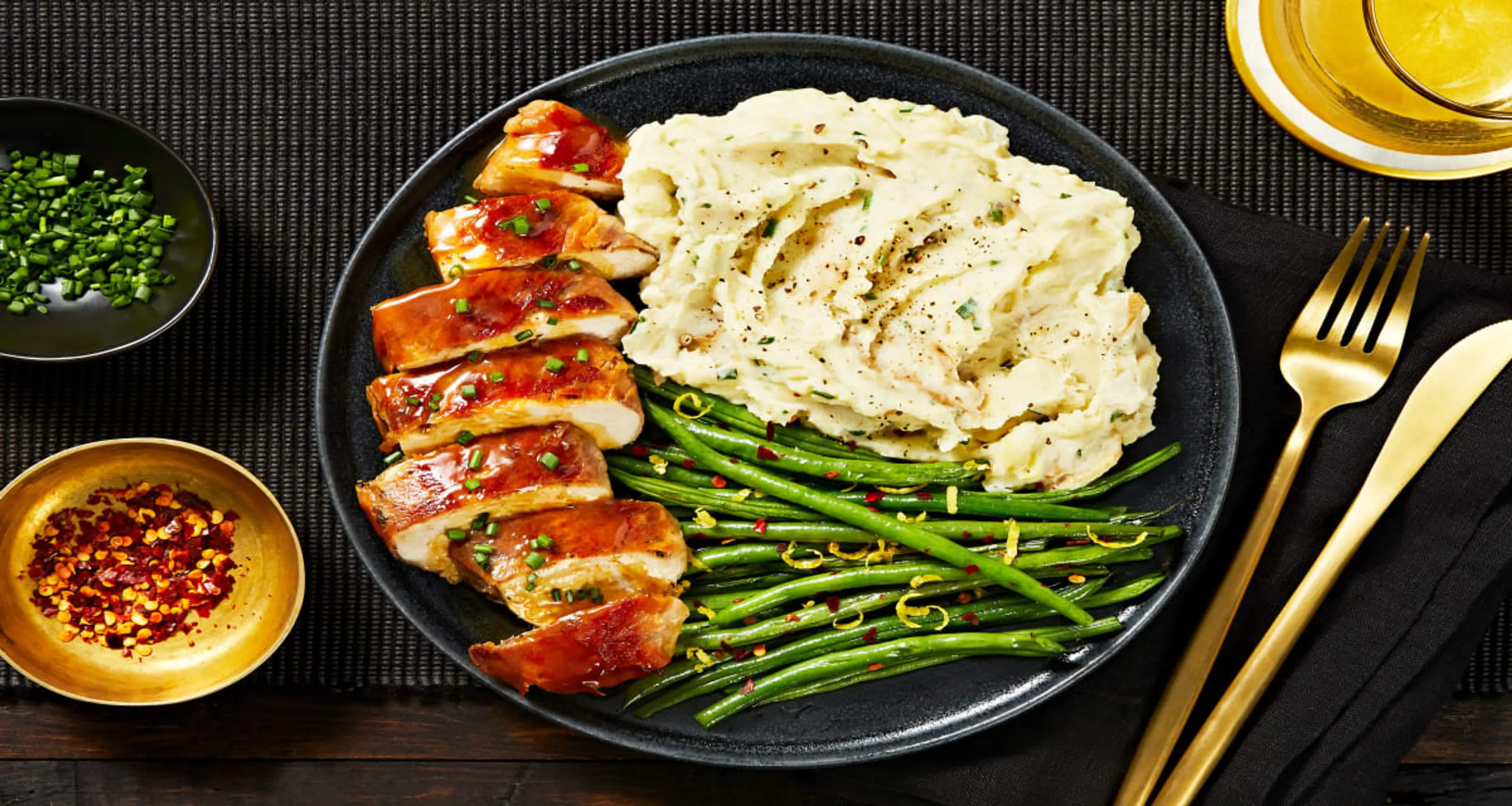 Prosciutto-Wrapped Chicken with Truffled Chive Mashed Potato