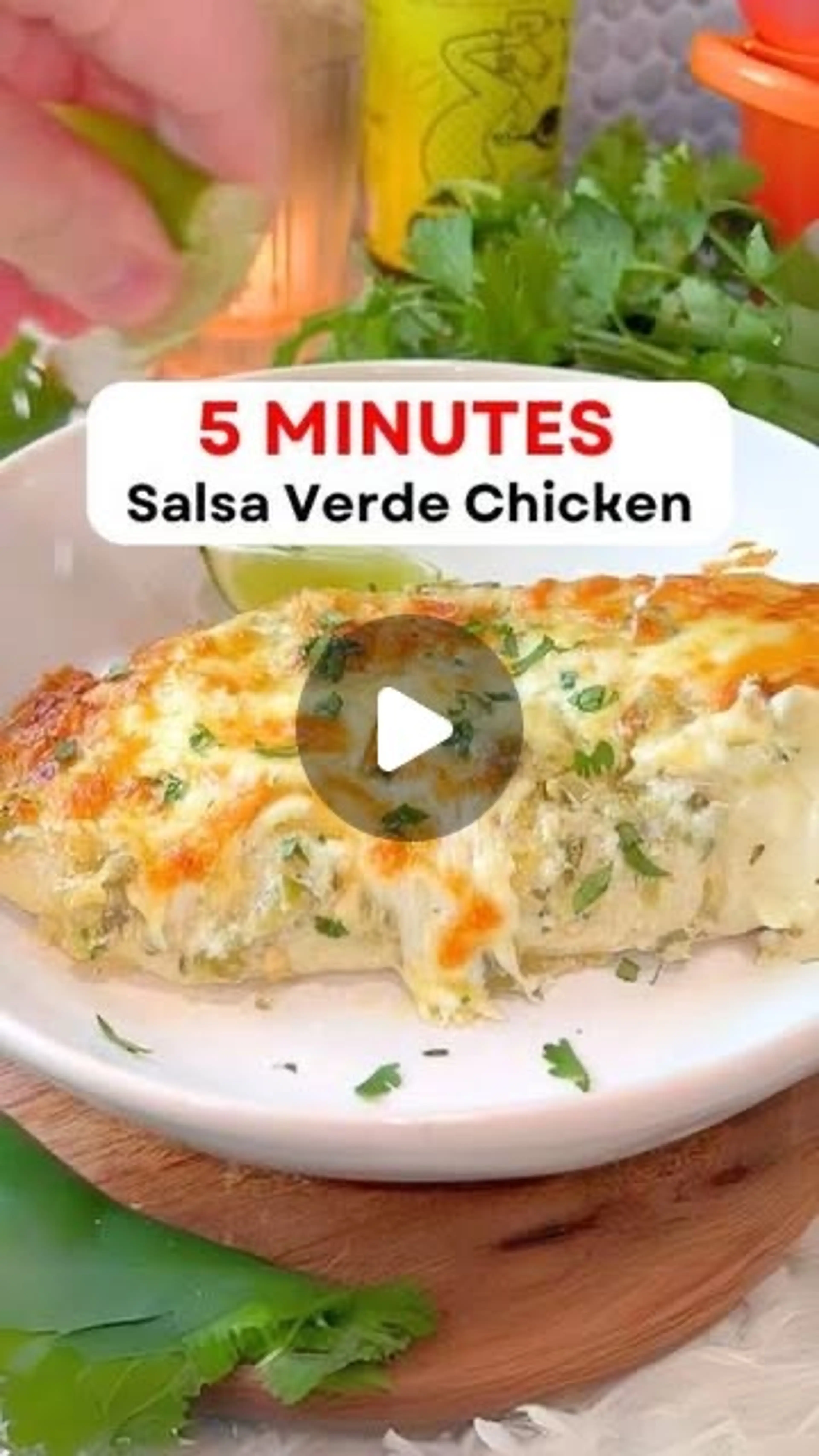 Creamy Salsa Verde Chicken Enchiladas